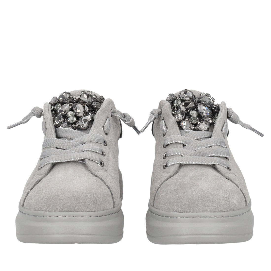 sneaker luxe in suede con pietre gioiello colore grigio scuro SF2602s020 c74 SF2602S020.C74.38_2