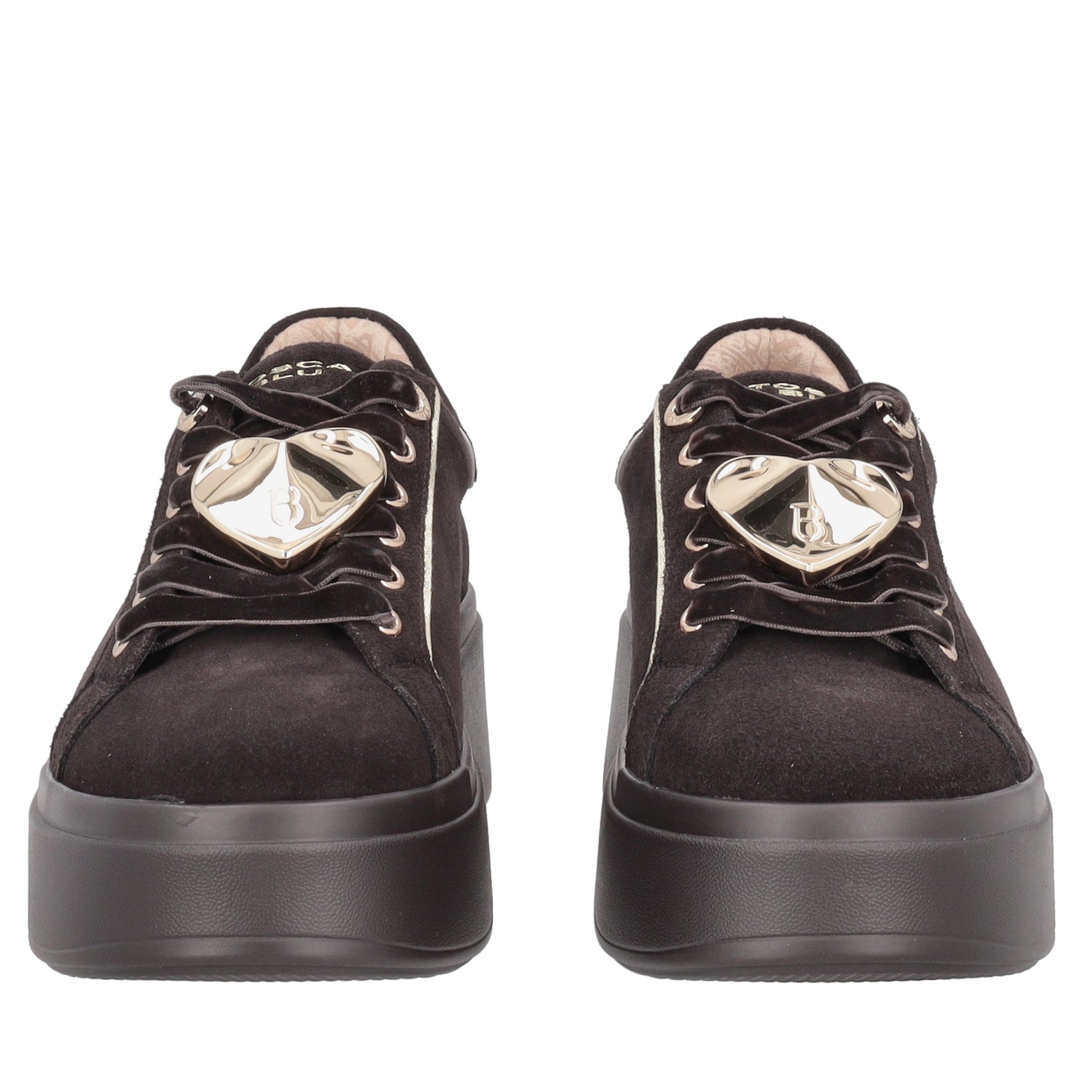 sneaker sweet city in suede con cuore gioiello colore testa di moro SF2603s040 c60 SF2603S040.C60.38_2