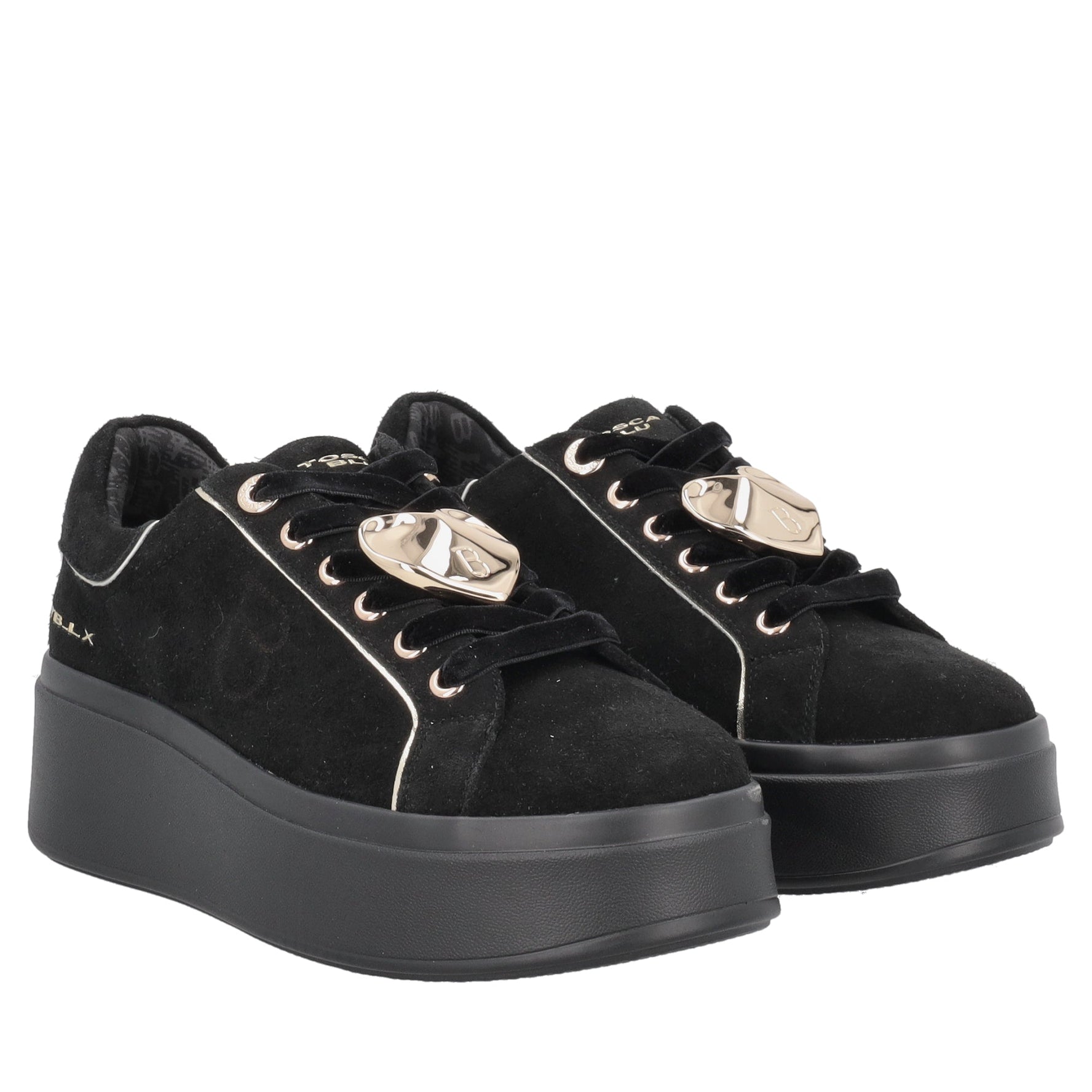 sneaker sweet city in suede con cuore gioiello colore nero sf2603s040 c99