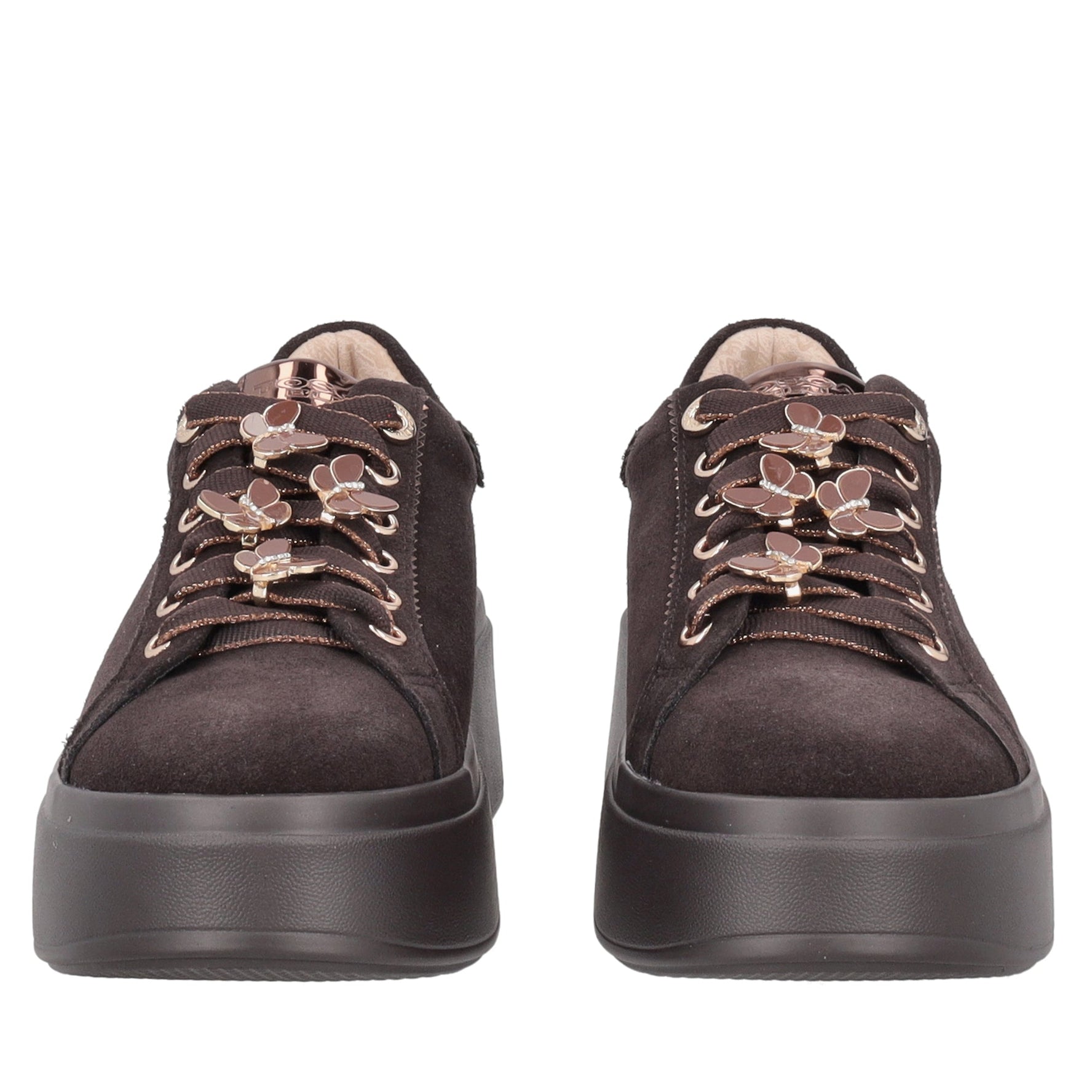 sneaker sweet city in suede con farfalle colore testa di moro SF2603s044 c60 SF2603S044.C60.38_2