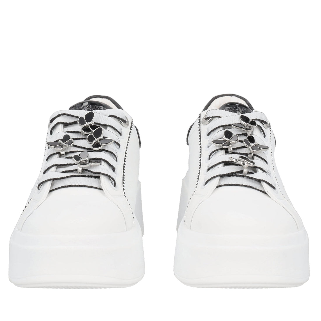sneaker sweet city in pelle con farfalle colore bianco nero SF2603s045 00a SF2603S045.00A.38_2