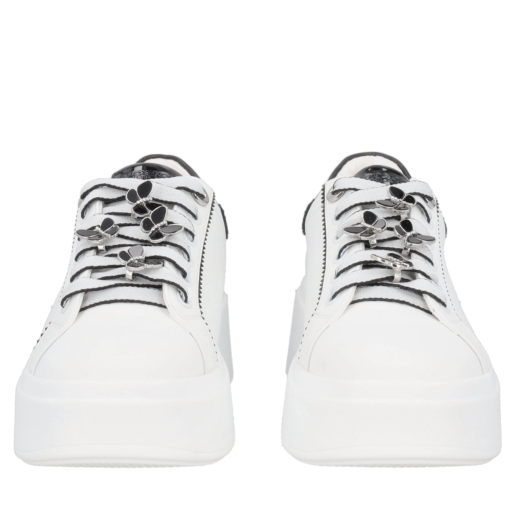 sneaker sweet city in pelle con farfalle colore bianco nero SF2603s045 00a SF2603S045.00A.38_2