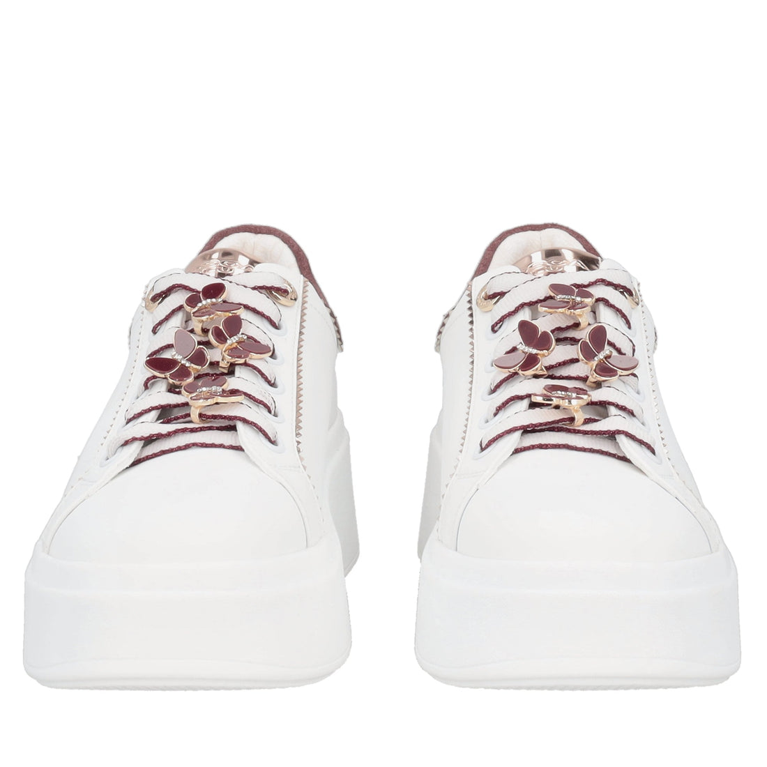 sneaker sweet city in pelle con farfalle colore bianco malva SF2603s045 75c SF2603S045.75C.38_2