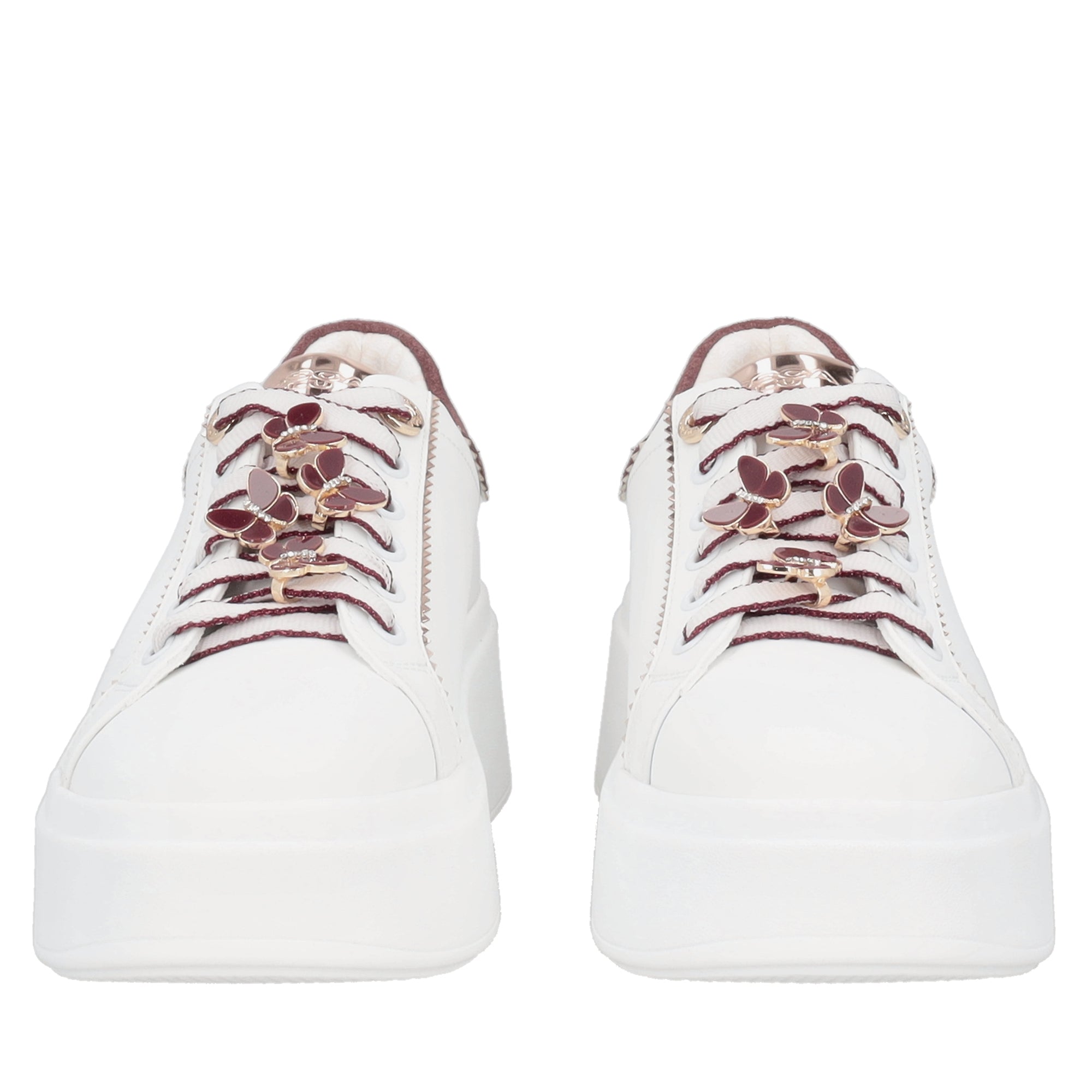 sneaker sweet city in pelle con farfalle colore bianco malva SF2603s045 75c SF2603S045.75C.38_2