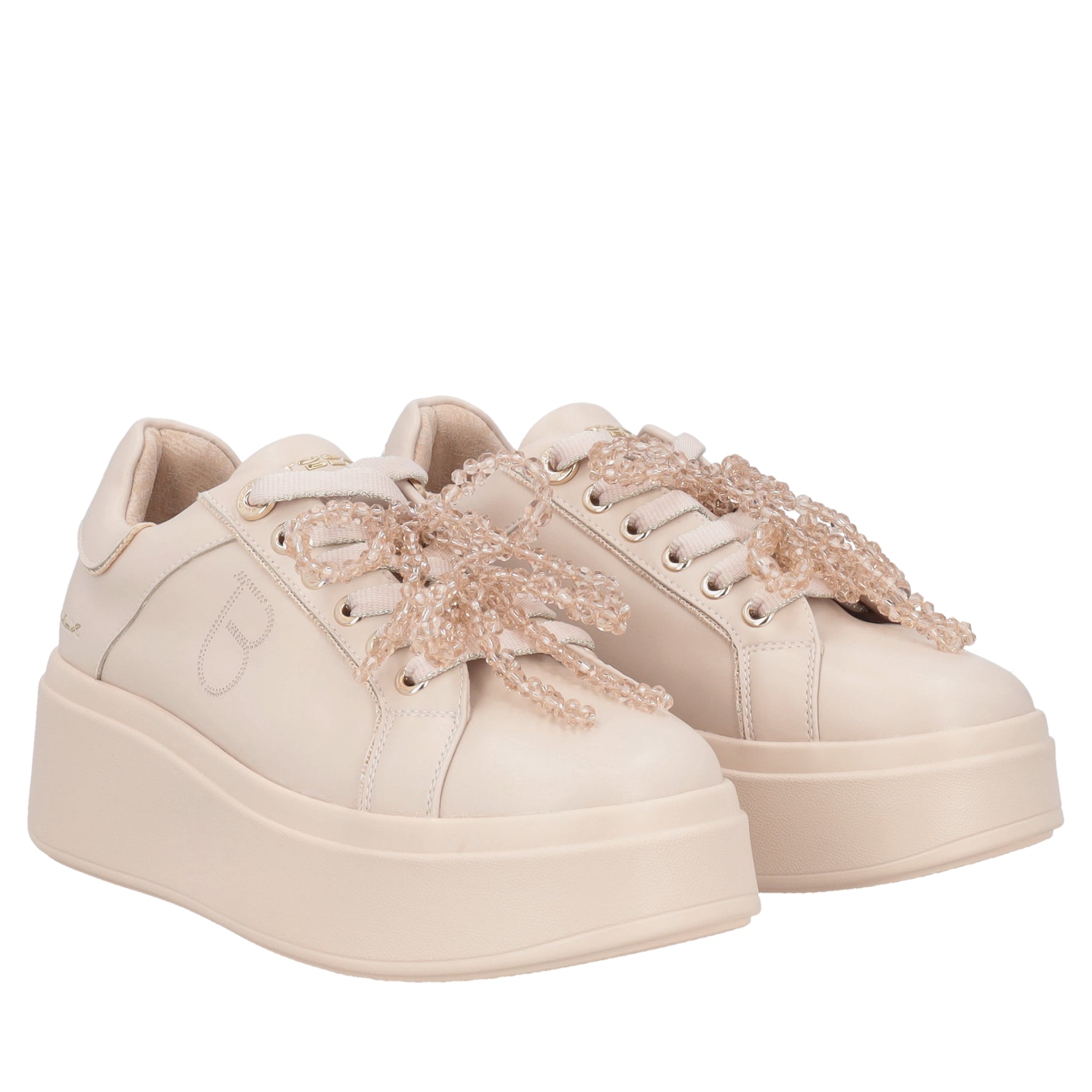 Sneaker Sweet City con fiocco colore cipria
