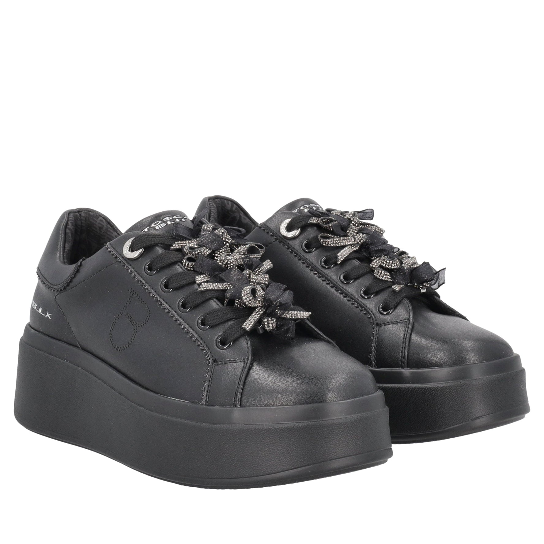 sneaker sweet city in pelle con fiocchetti colore nero sf2603s047 c99
