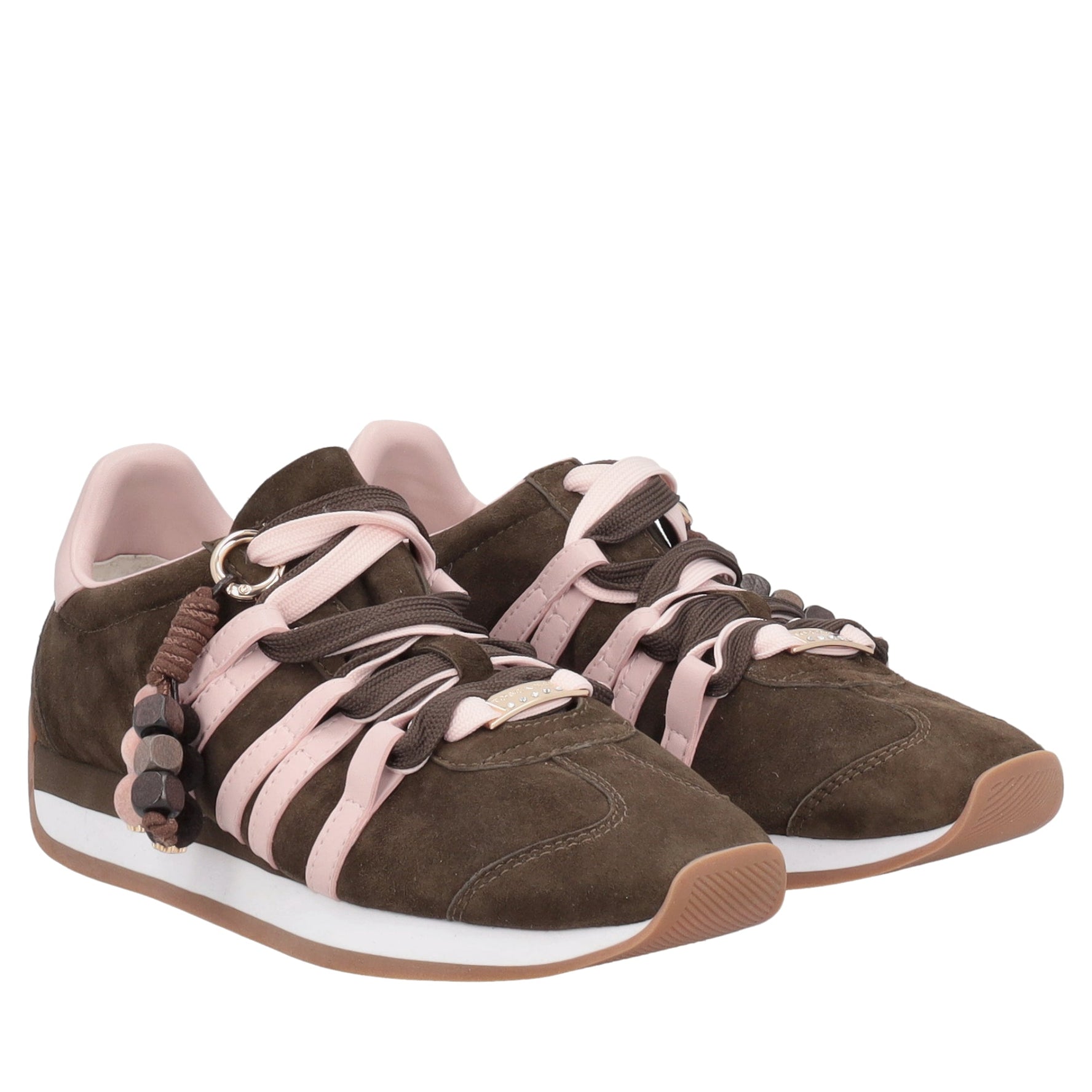 sneaker eclipse in suede con charm colore t moro rosa sf2604s060 60p