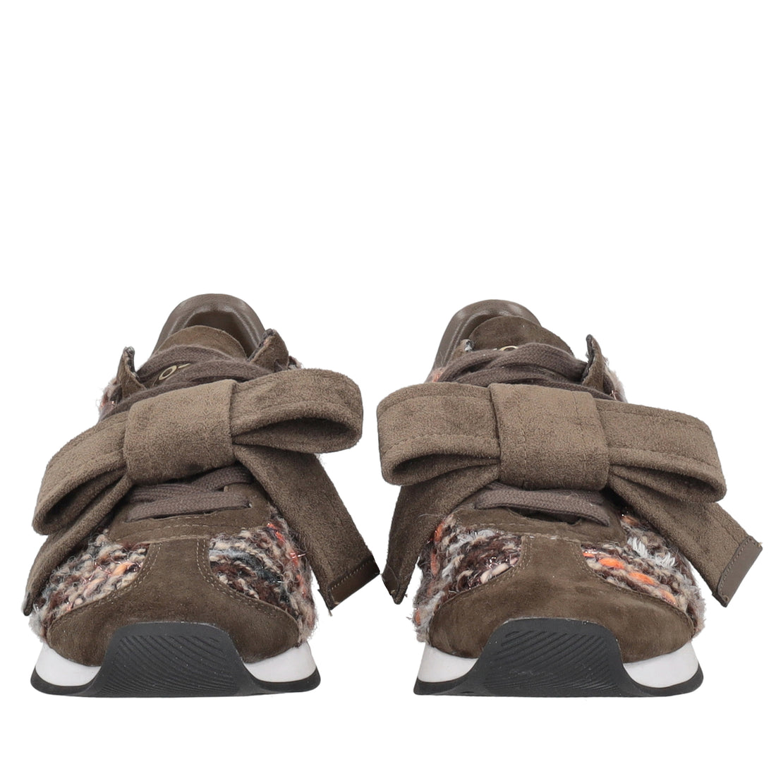 Sneaker Eclipse in tessuto con fiocco colore testa di moro
