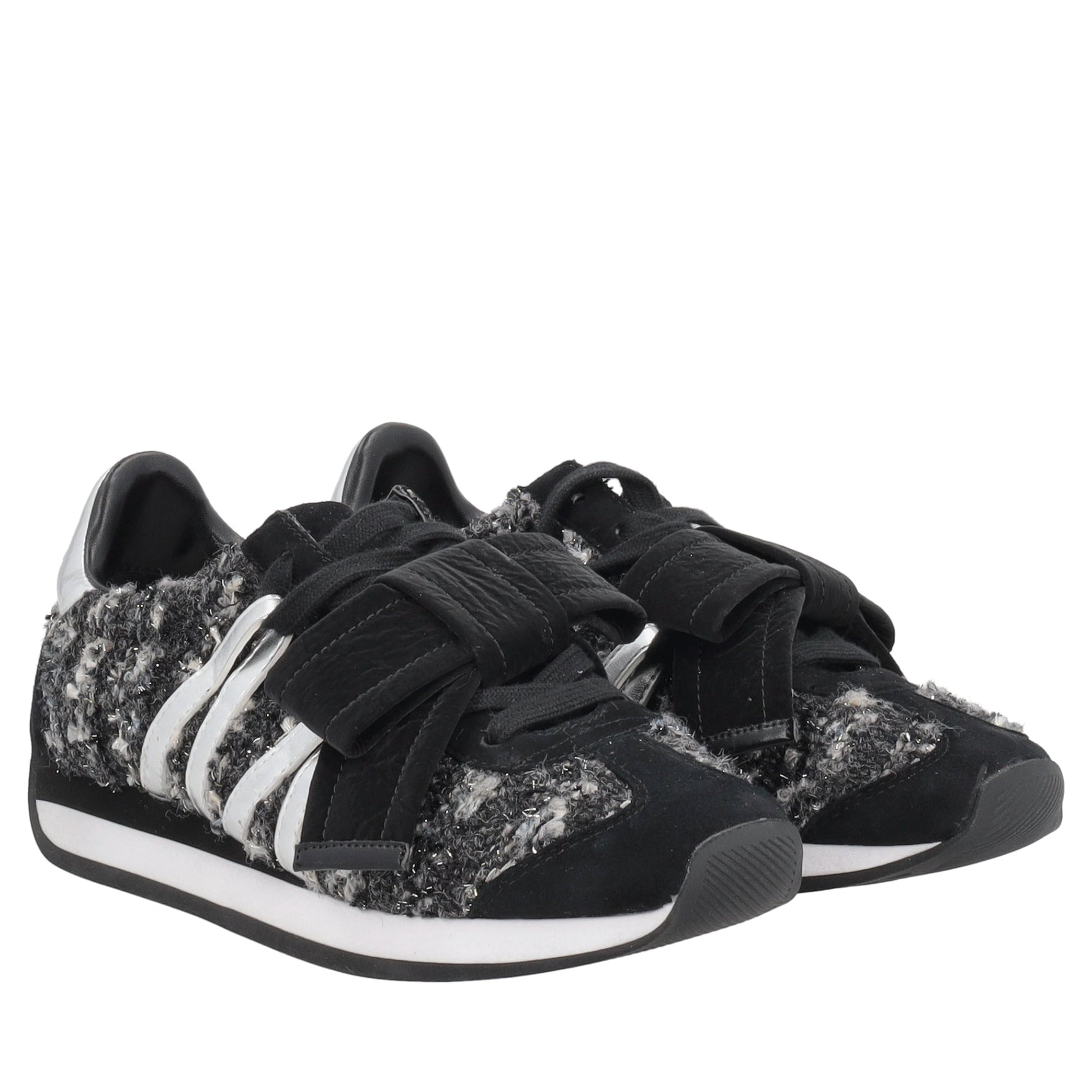 sneaker eclipse in tessuto con fiocco colore nero sf2604s065 c99