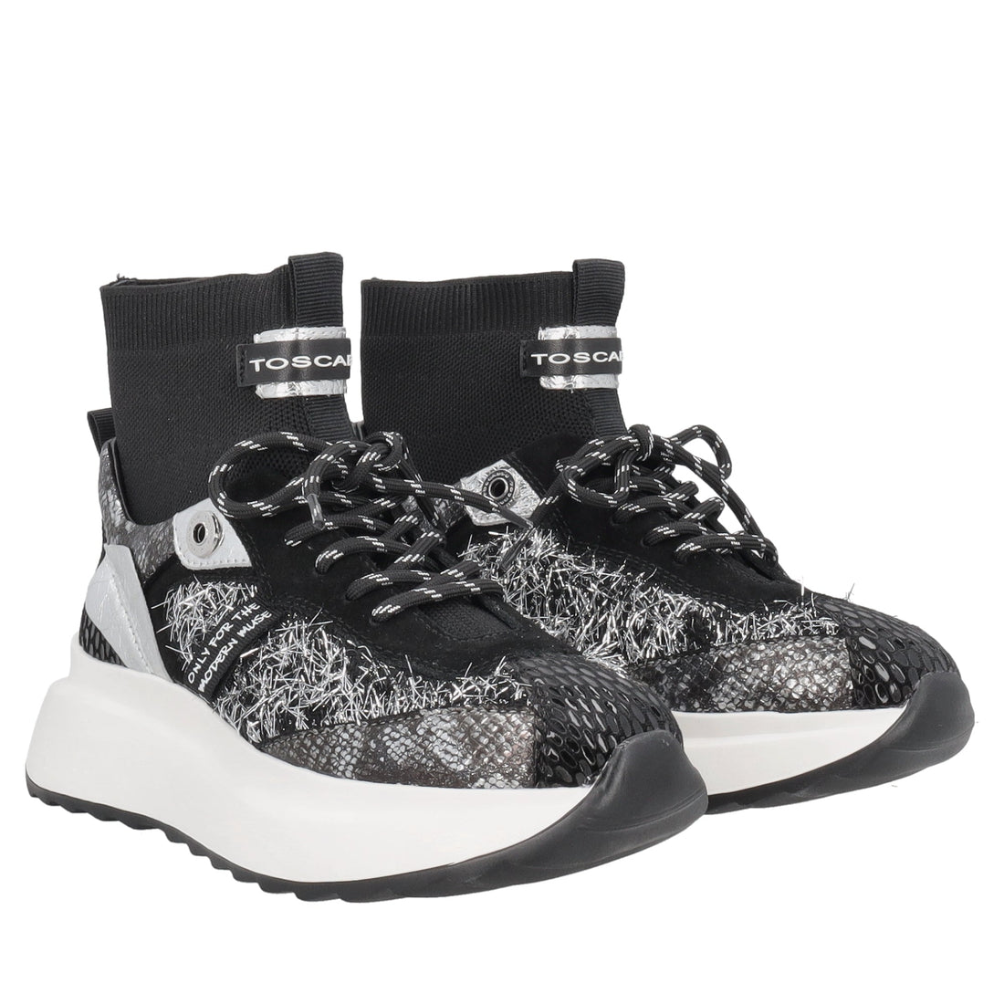 sneaker foxy in tessuto colore nero argento sf2605s070 99s