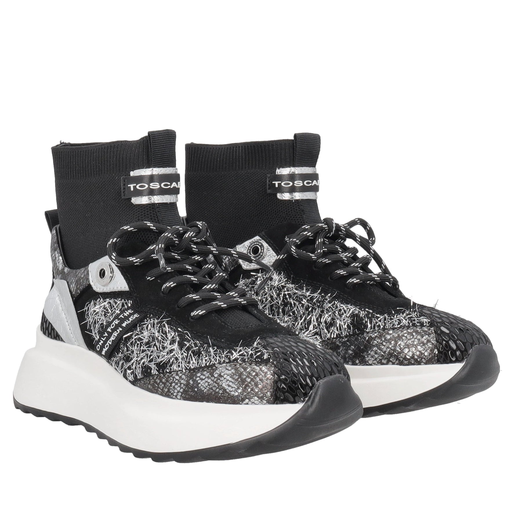 sneaker foxy in tessuto colore nero argento sf2605s070 99s