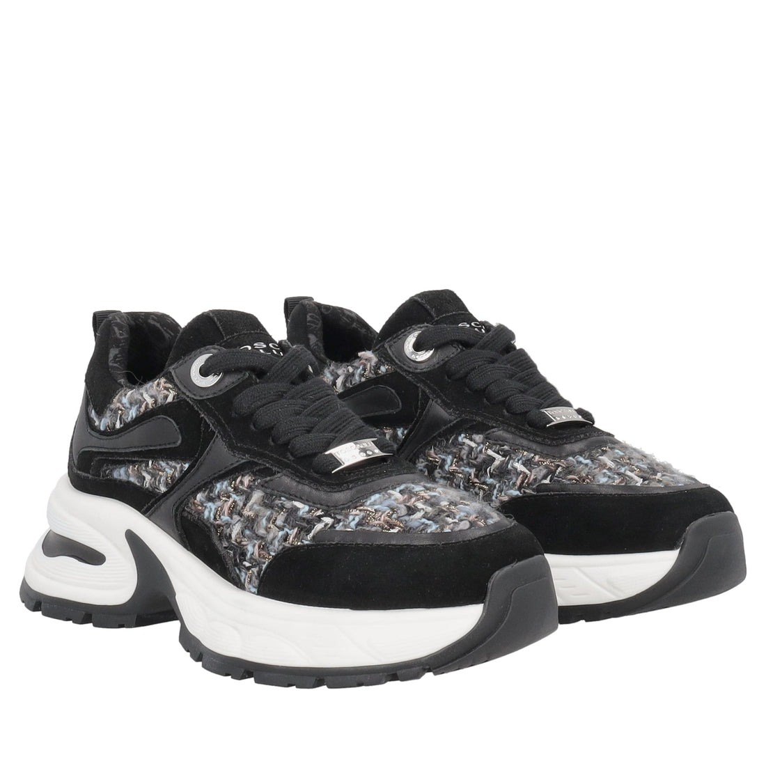 sneaker moonlight in suede con inserti colore nero sf2606s083 c99