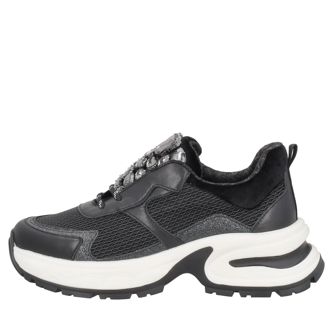 sneaker diamantika con accessorio gioiello colore nero SF2626s103 c99 SF2626S103.C99.38_4