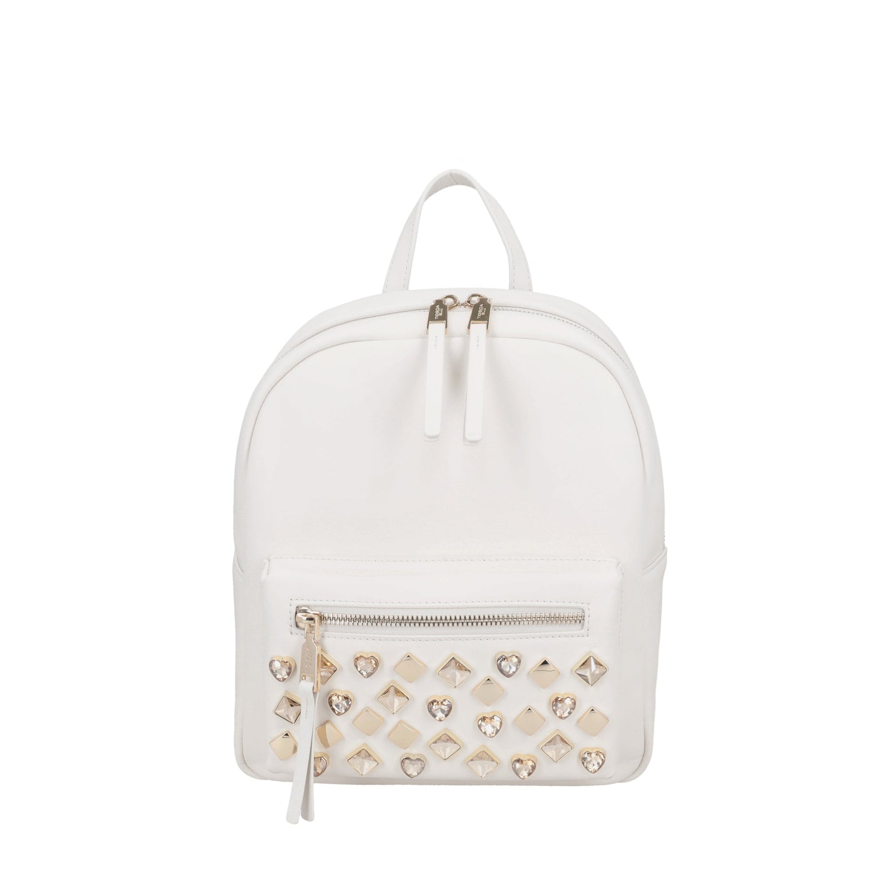 zainetto sweet bag in pelle con borchie colore bianco sf26ab104 c00