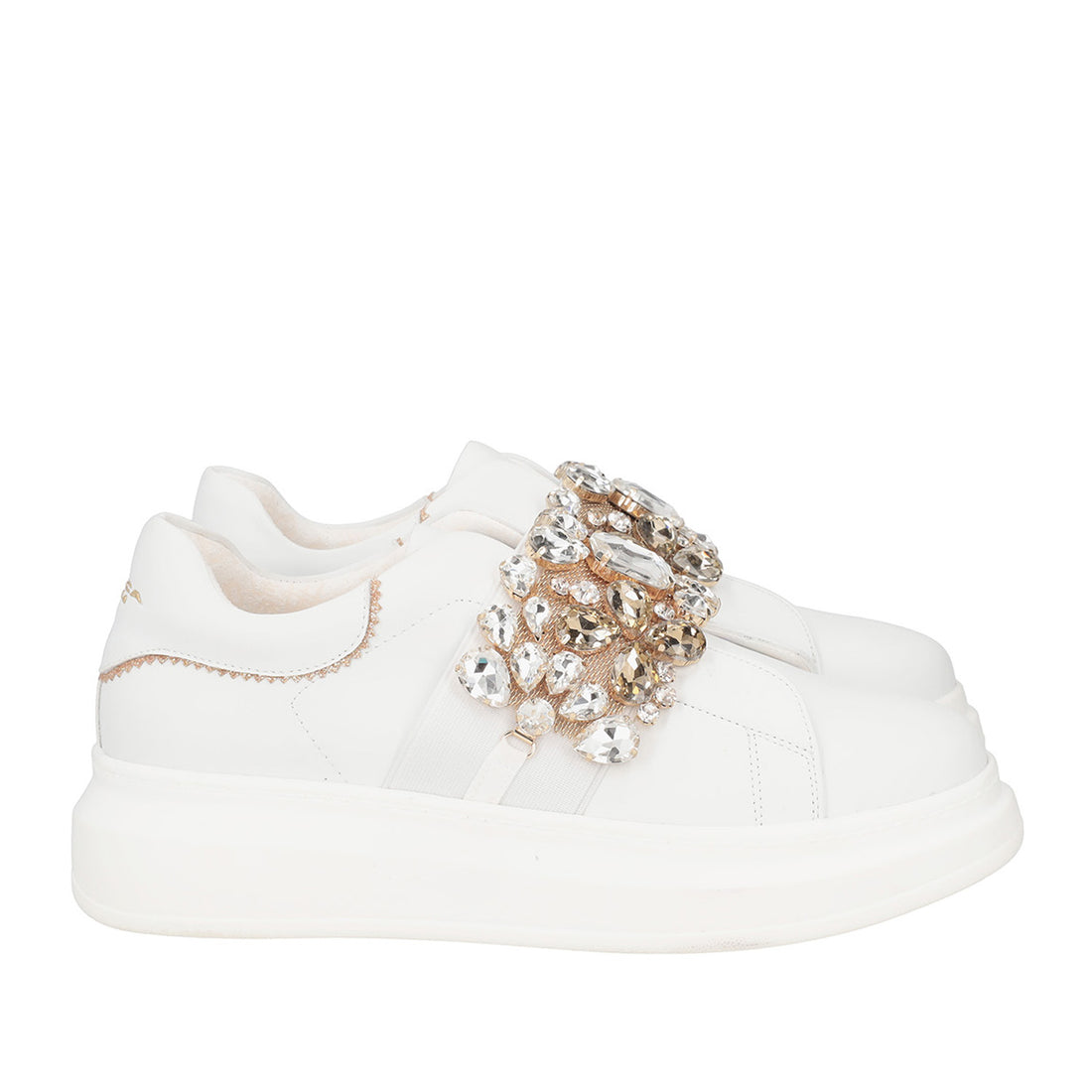 WHITE GLAMOUR SNEAKER WITH RHINESTONES BAND
