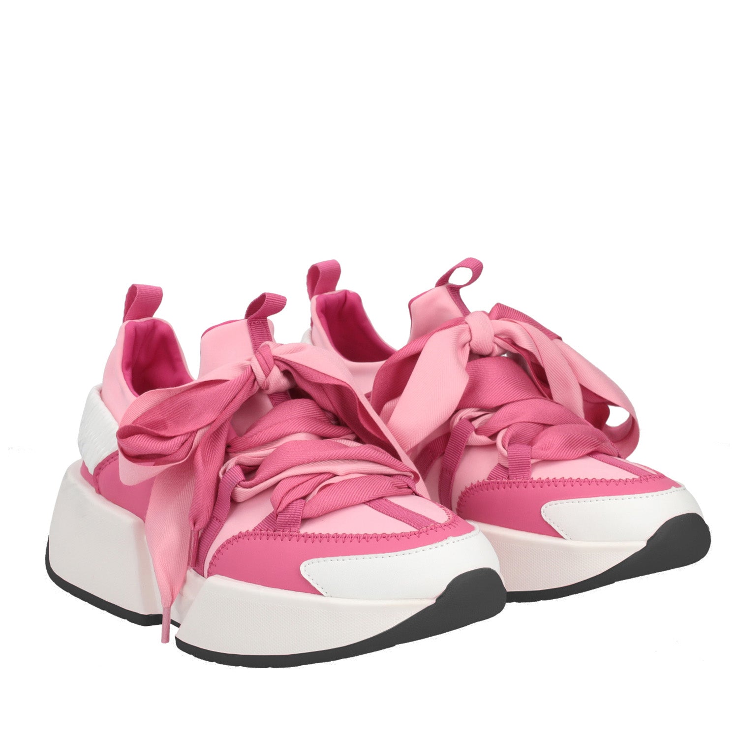 FUCHSIA ASTRID SNEAKER WITH DOUBLE FABRIC LACE