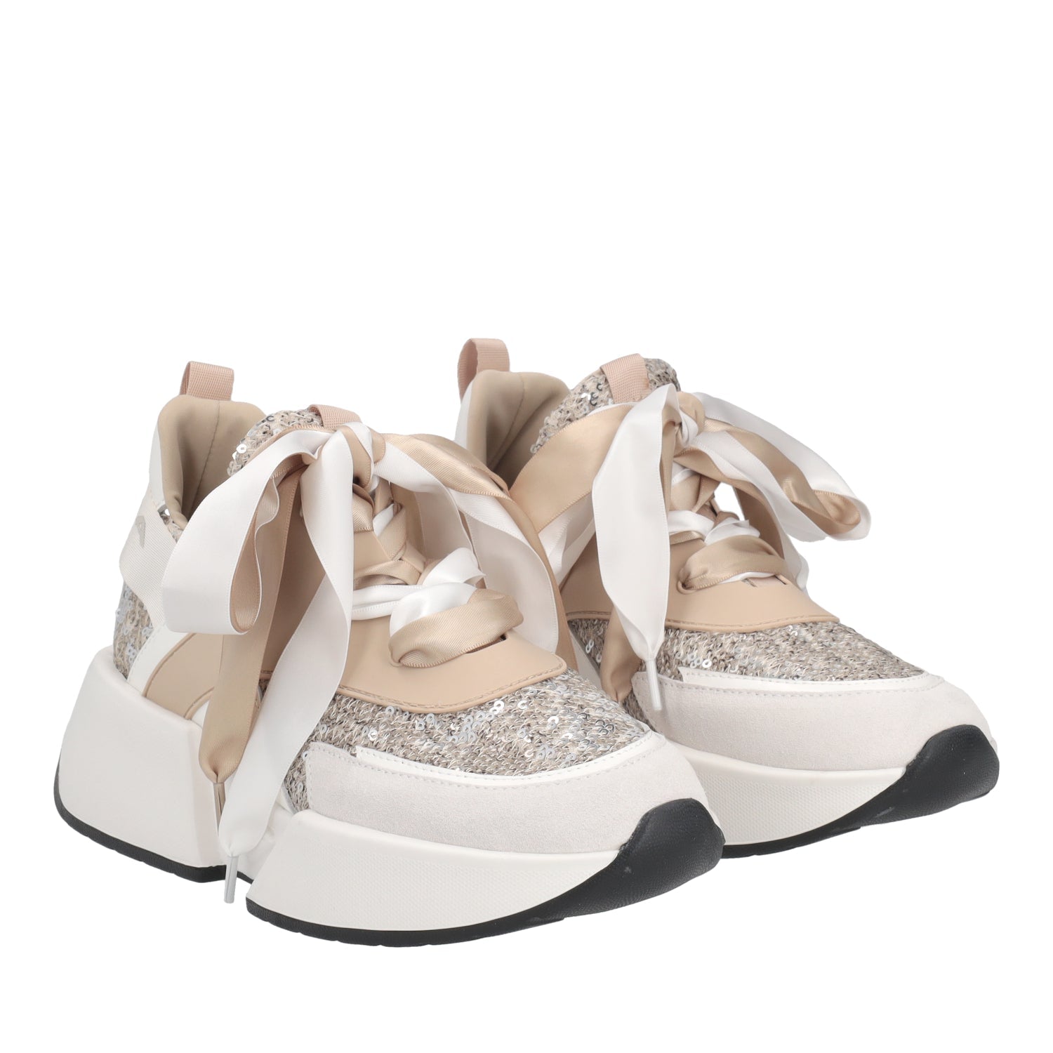 BEIGE ASTRID SNEAKER WITH PAILETTES
