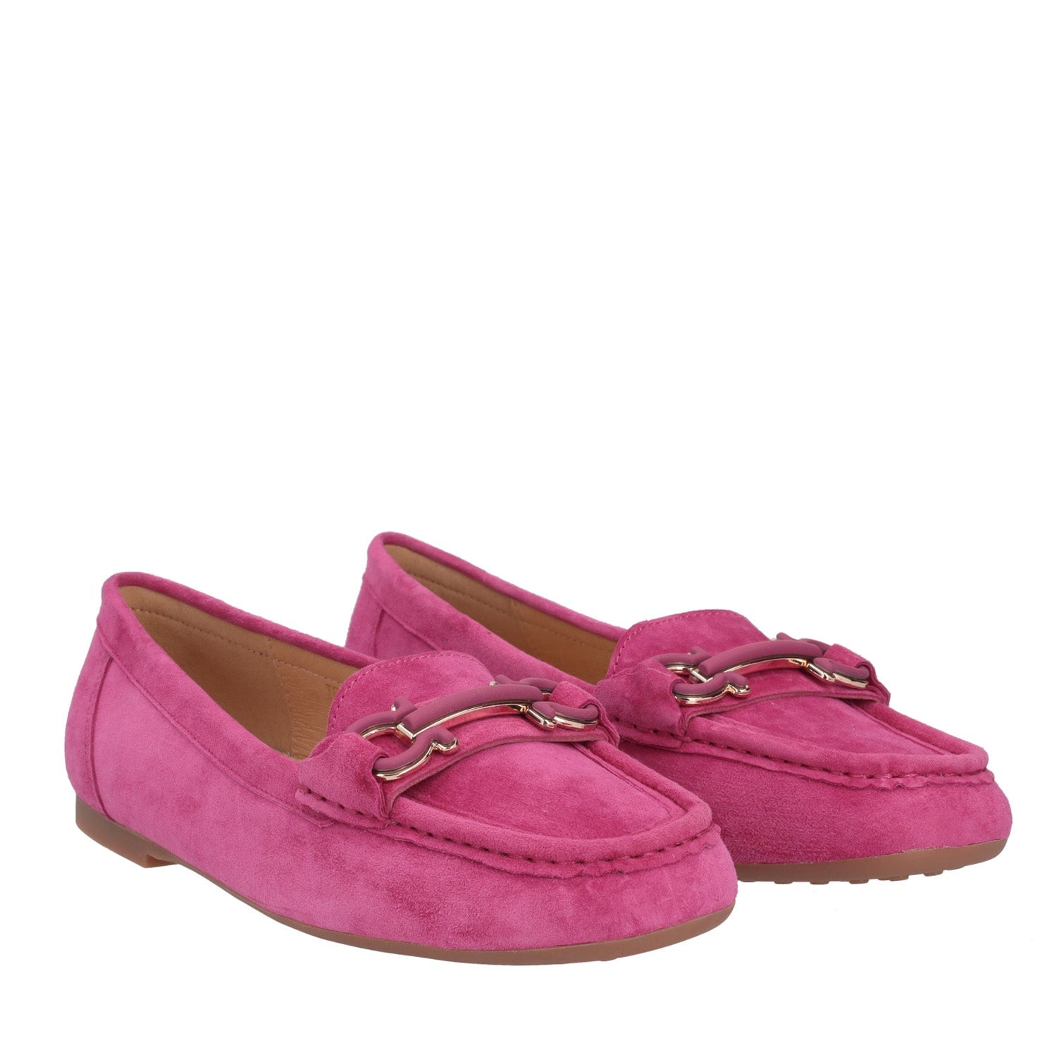 FUCHSIA CARMEN LEATHER MOCCASIN WITH CLAMP