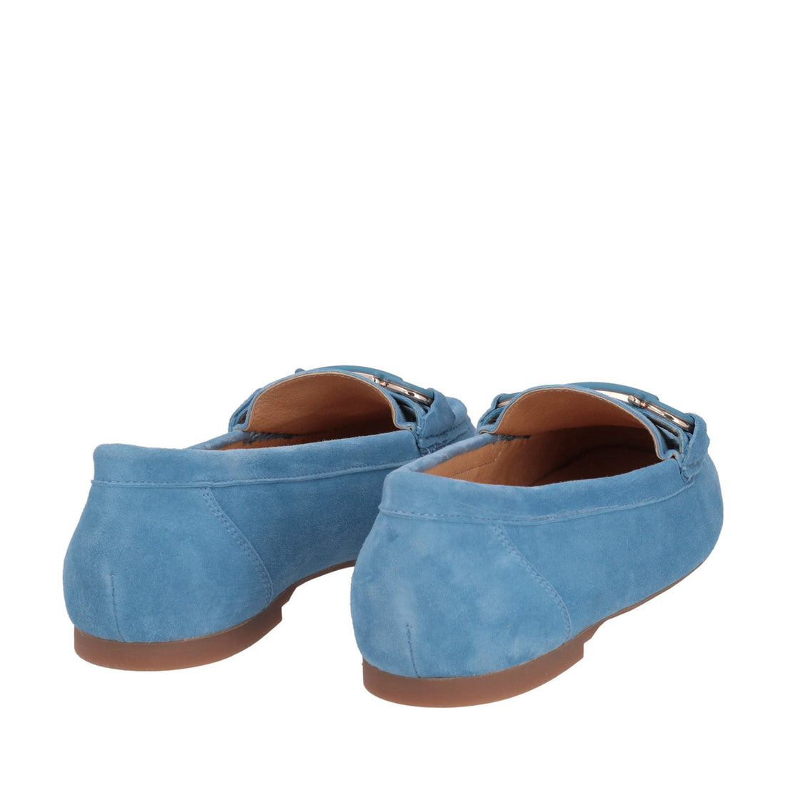 LIGHT BLUE CARMEN LEATHER MOCCASIN WITH CLAMP