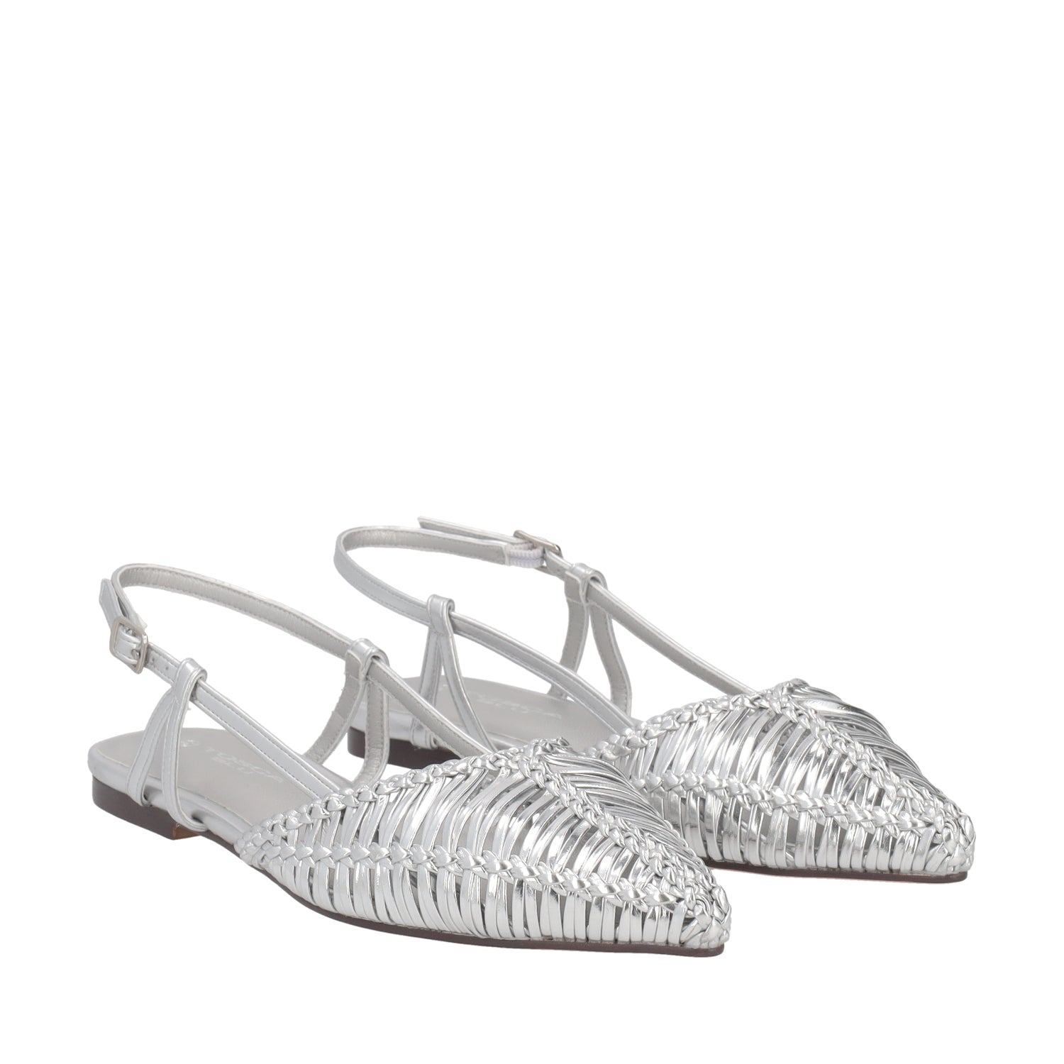 SILVER SLINGBACK DILETTA WITH ADJUSTABLE STRAP