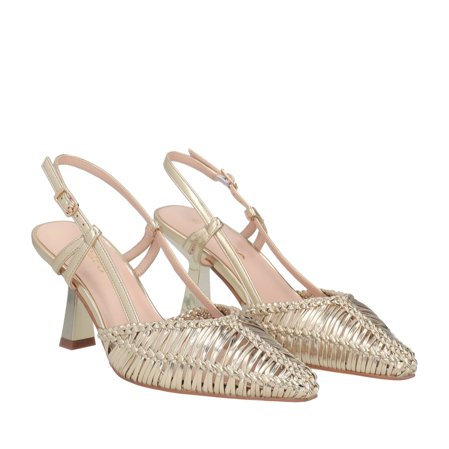 GOLD SLINGBACK DIVA WITH HEEL