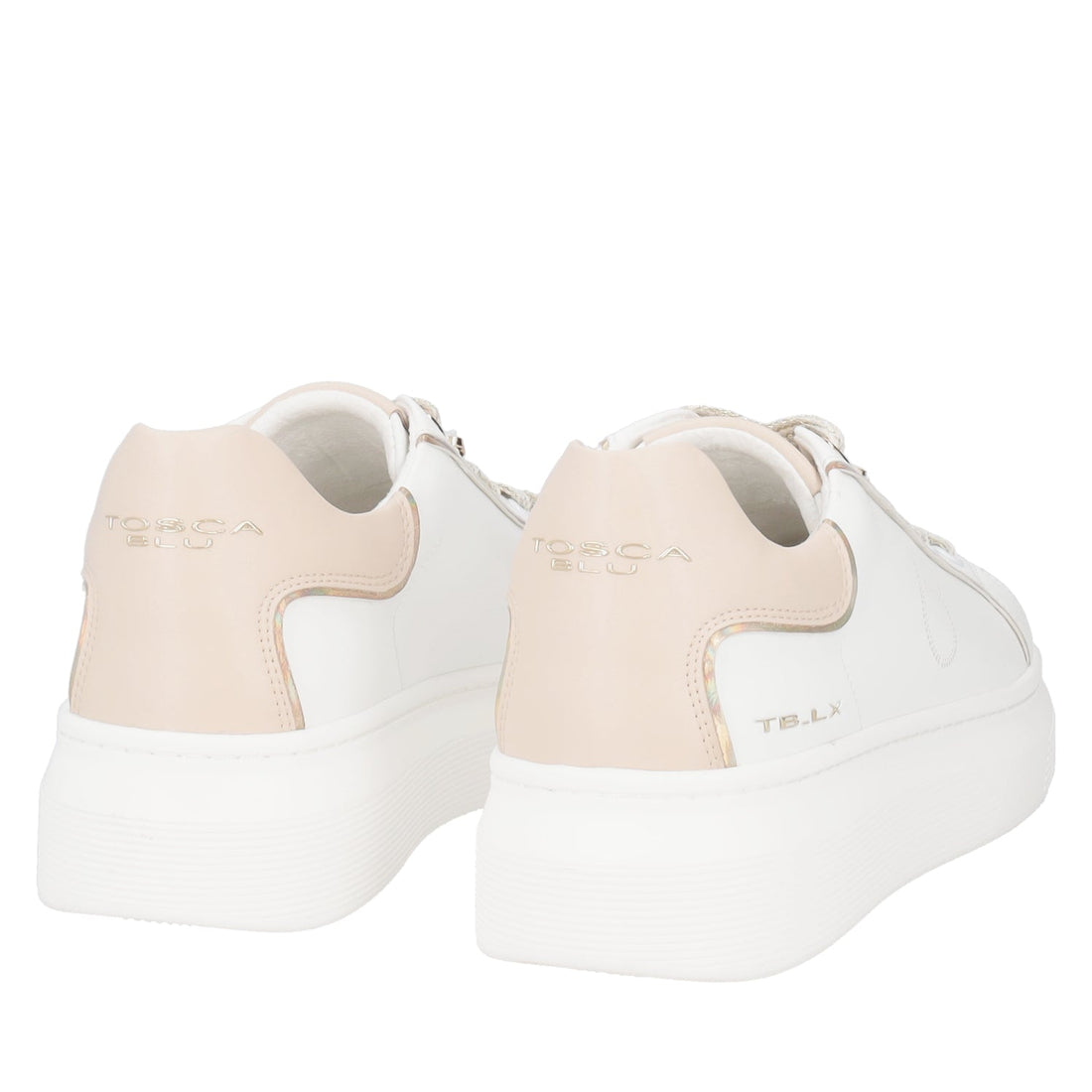 WHITE/BEIGE FENICE LEATHER SNEAKER WITH BUTTERFLY