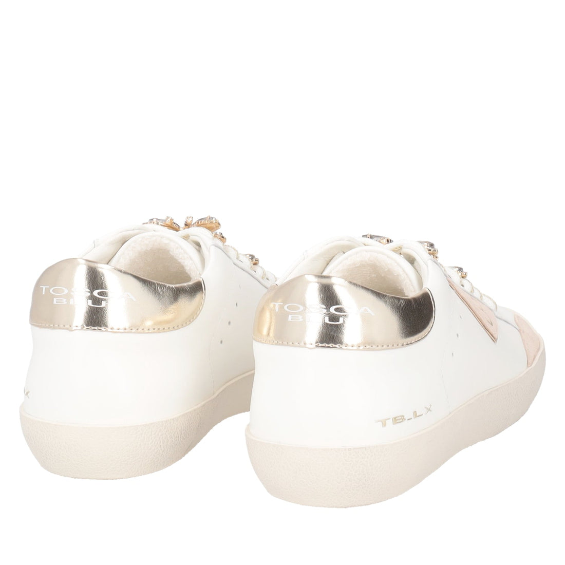 MILK/GOLD SIRIUS SNEAKER WITH JEWEL BUTTERFLIES