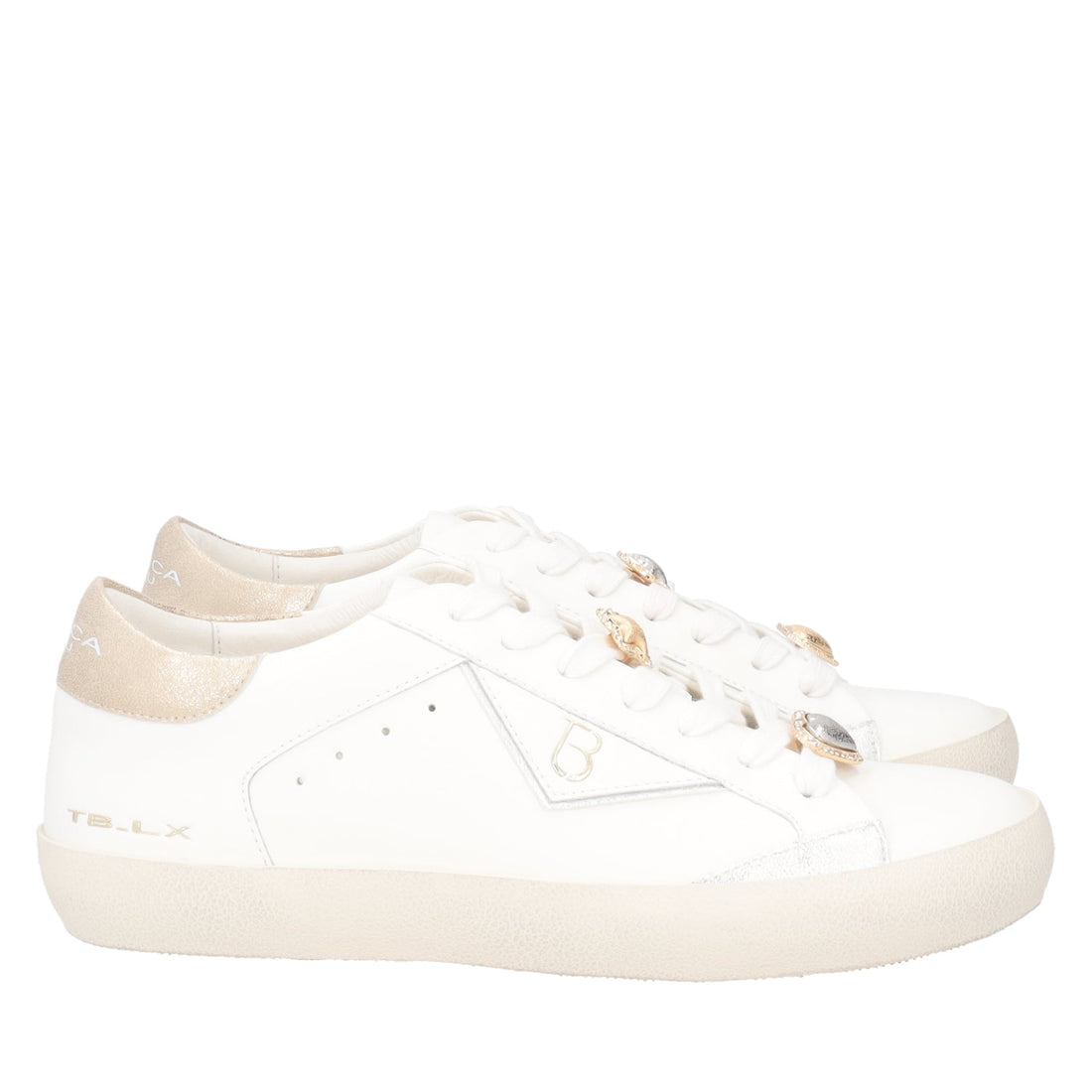 MILK/GOLD SIRIUS SNEAKER WITH ACCESSORIES