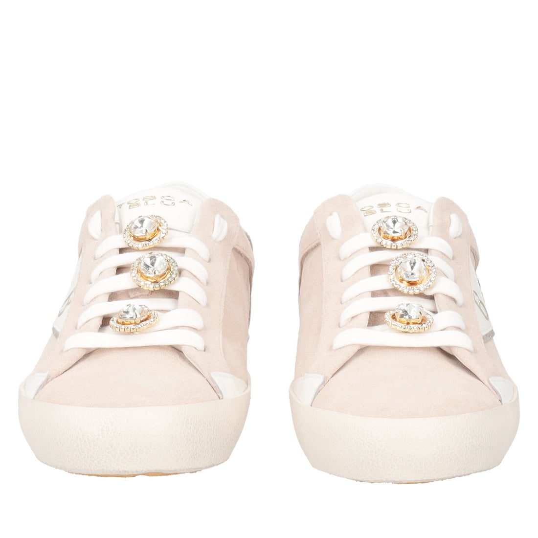 Sneaker Sirius in pelle con accessorio colore beige