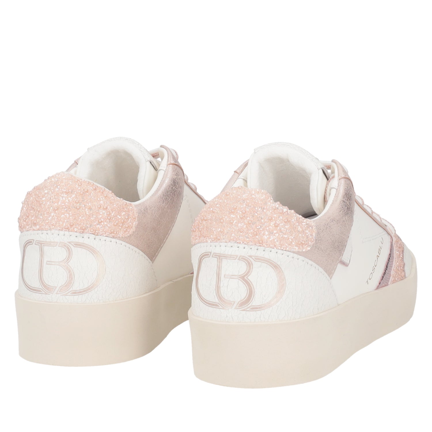ToscaBlu sneaker aura in pelle e glitter colore cipria ss2505s040 c16_3