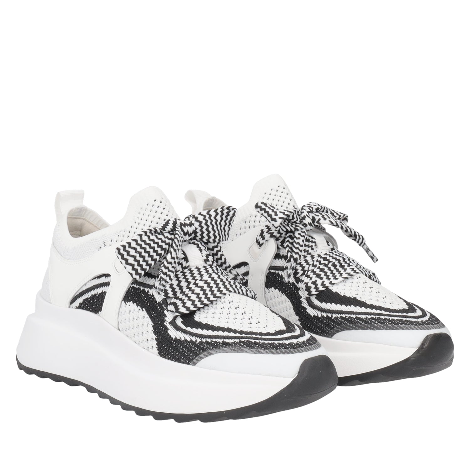 ToscaBlu sneaker bay in tessuto colore bianco nero ss2506s051 00a_1