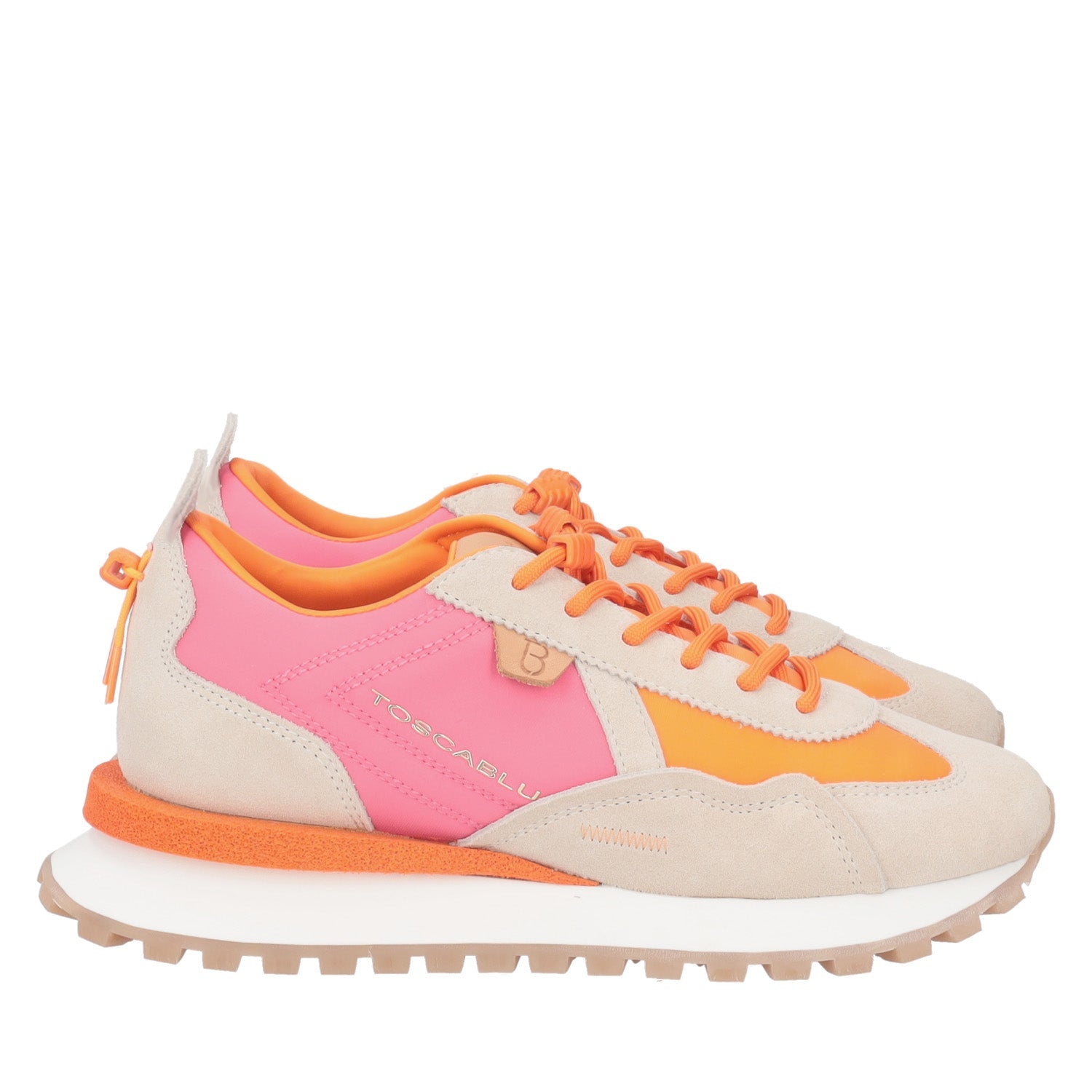 ToscaBlu sneaker blossom in pelle scamosciata colore arancione fucsia ss2508s070 50x_4