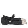 ToscaBlu ballerina eden in pelle con strass colore avorio nero ss2515s140 08n_4
