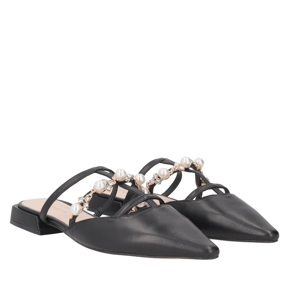 ToscaBlu sabot iris in pelle con perle e strass colore nero ss2519s183 c99_1