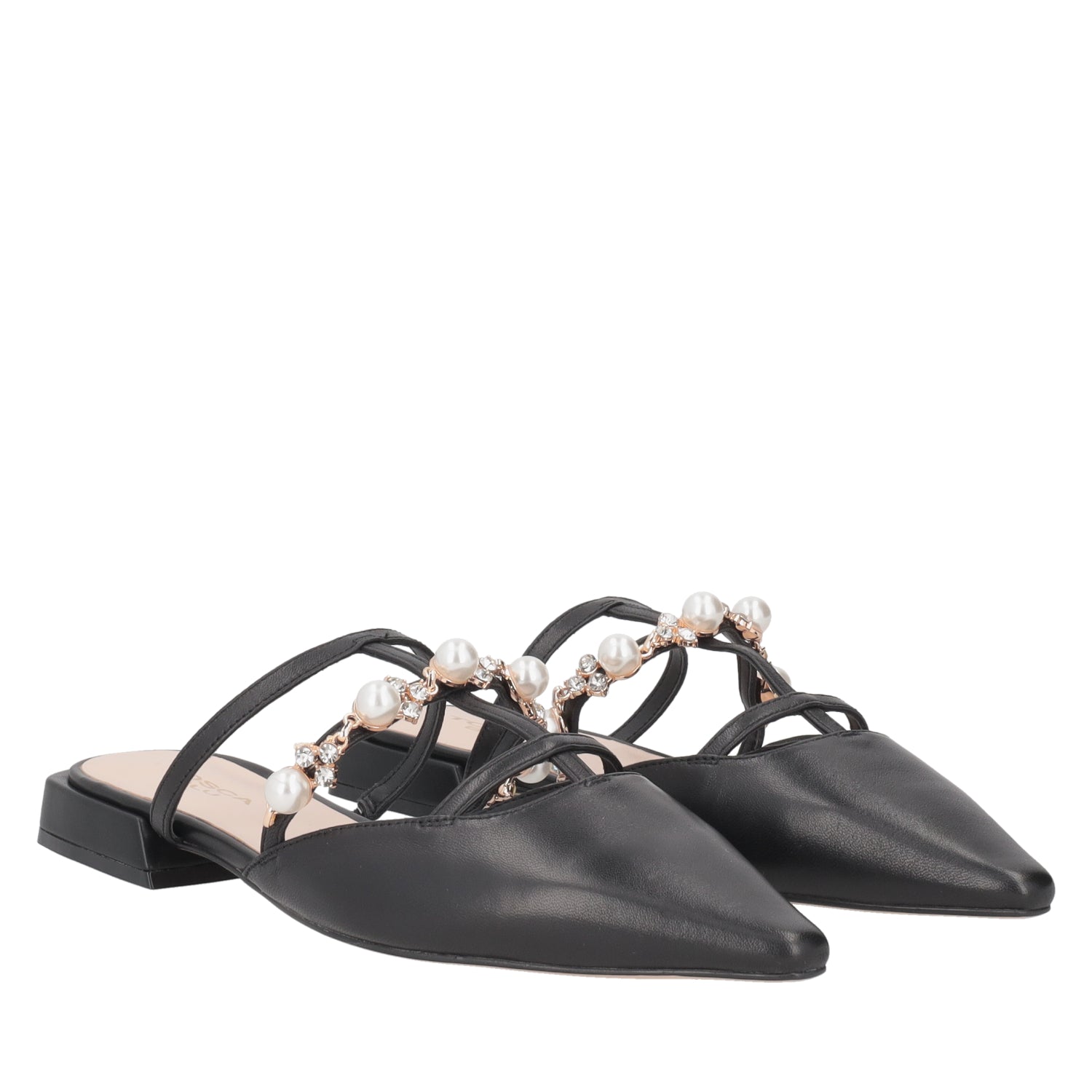 ToscaBlu sabot iris in pelle con perle e strass colore nero ss2519s183 c99_1