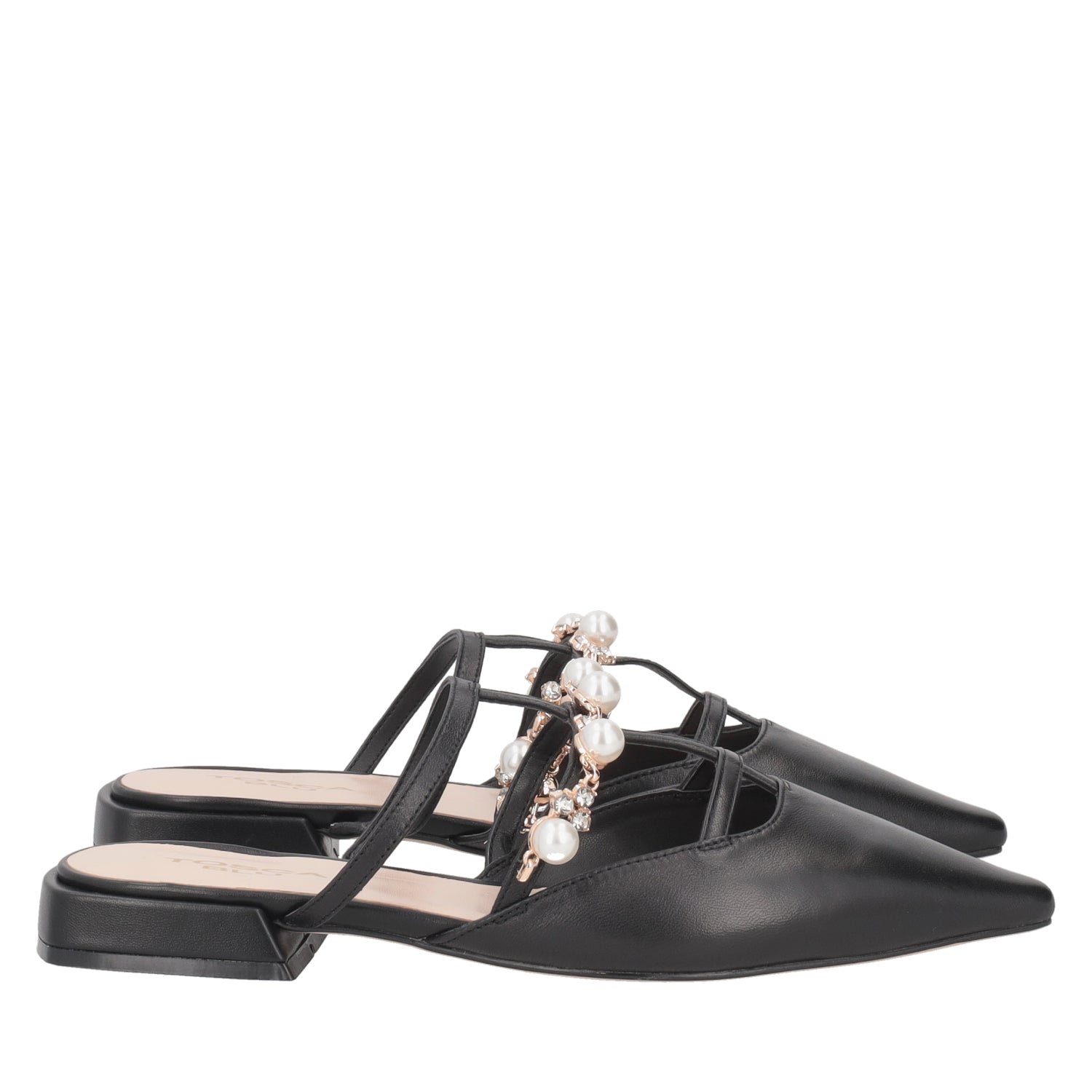ToscaBlu sabot iris in pelle con perle e strass colore nero ss2519s183 c99_4