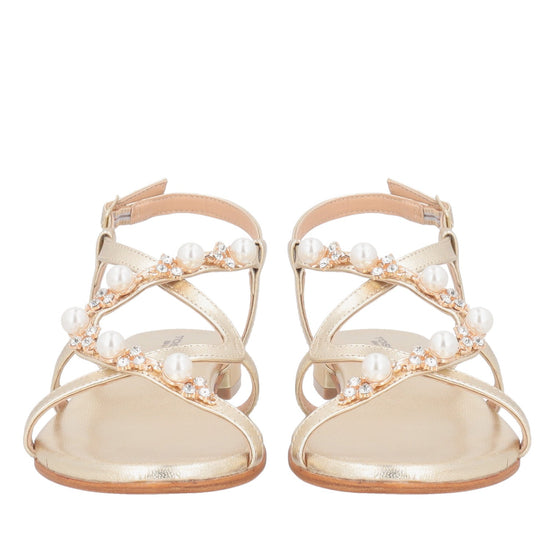 ToscaBlu sandalo rainbow in pelle con perle e strass colore oro ss2536s361 c98_2