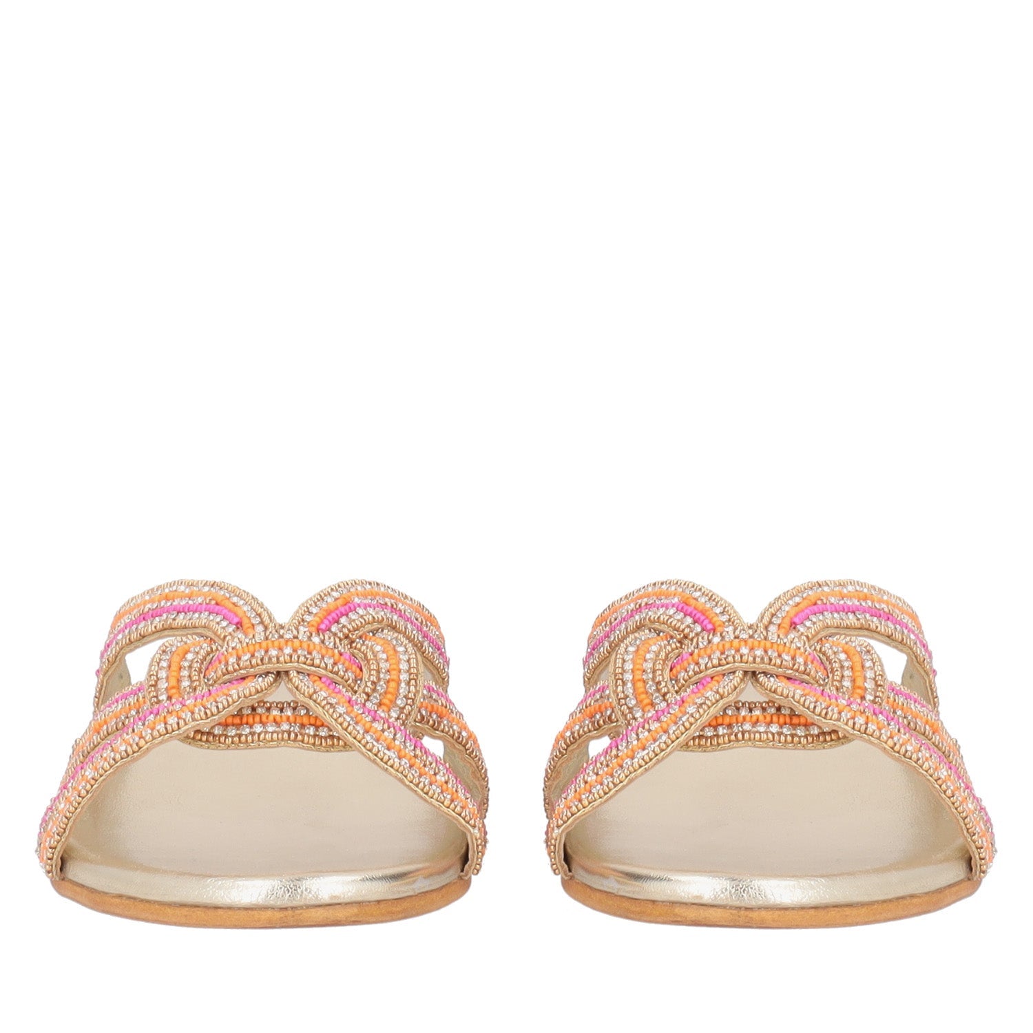 ToscaBlu ciabatta rainbow con strass e perline colore oro ss2536s362 c98_2