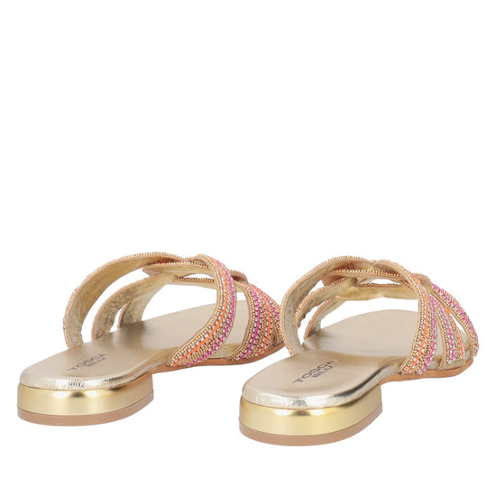 ToscaBlu ciabatta rainbow con strass e perline colore oro ss2536s362 c98_3
