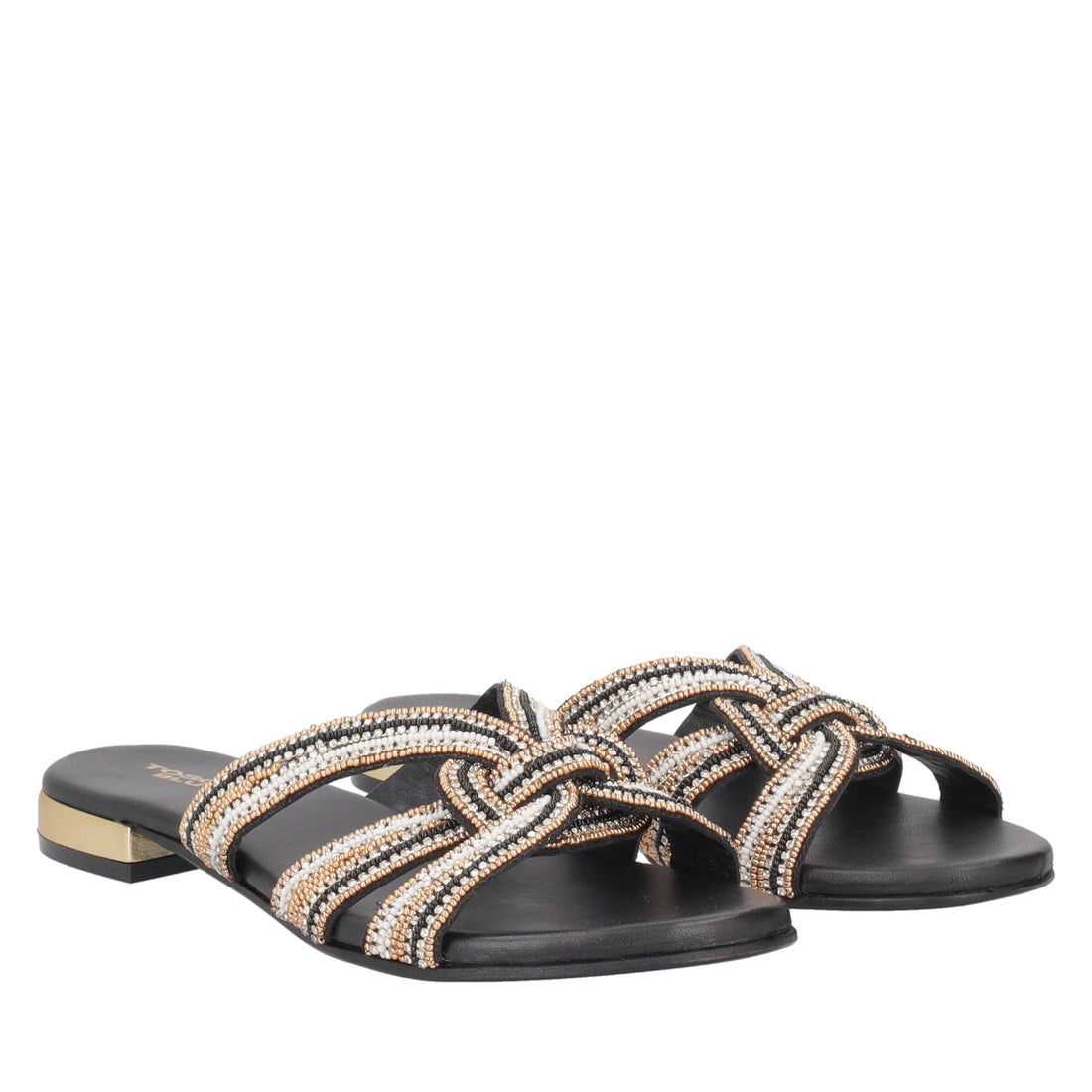 ToscaBlu ciabatta rainbow con strass e perline colore nero ss2536s362 c99_1