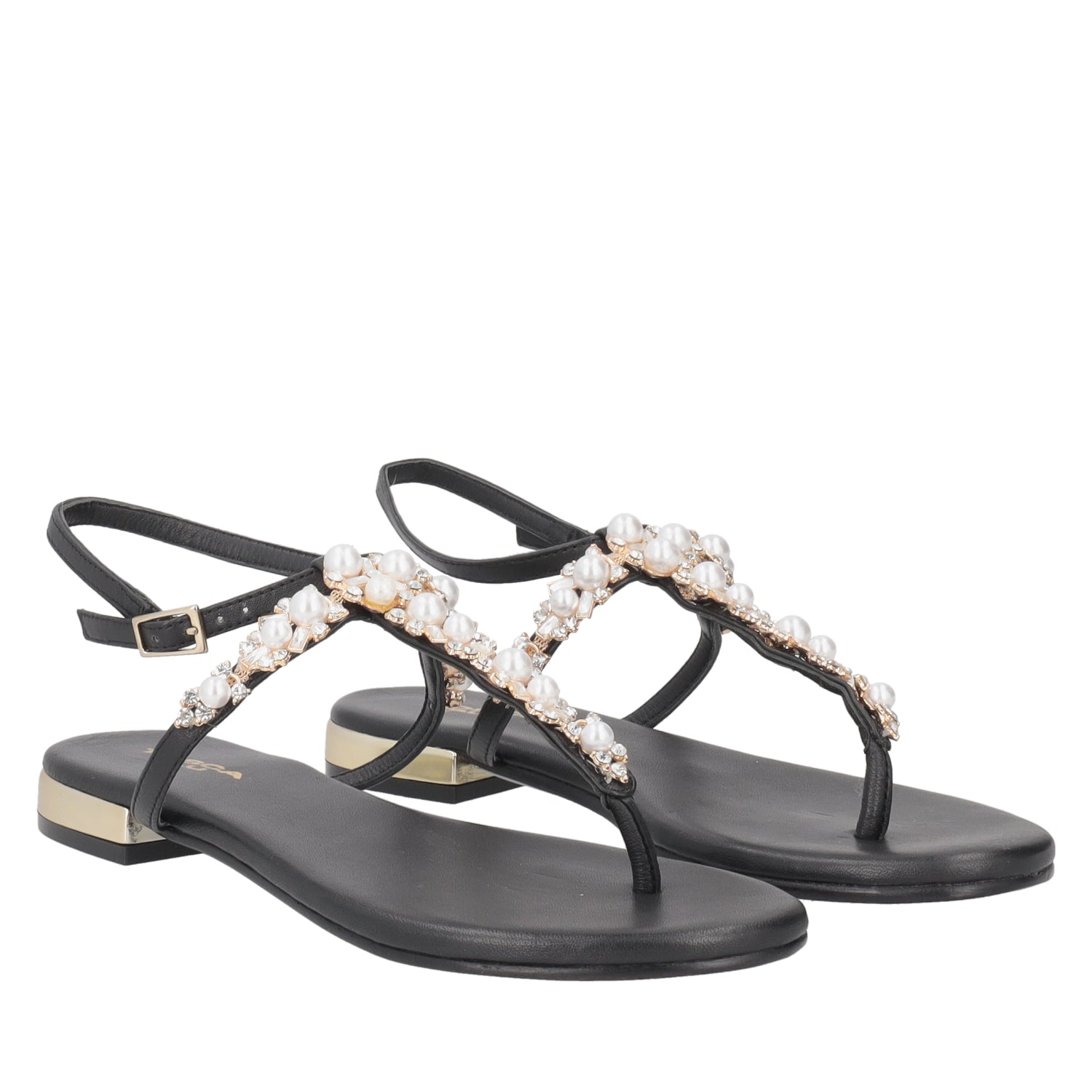 ToscaBlu sandalo infradito rainbow con perle colore nero ss2536s363 c99_1