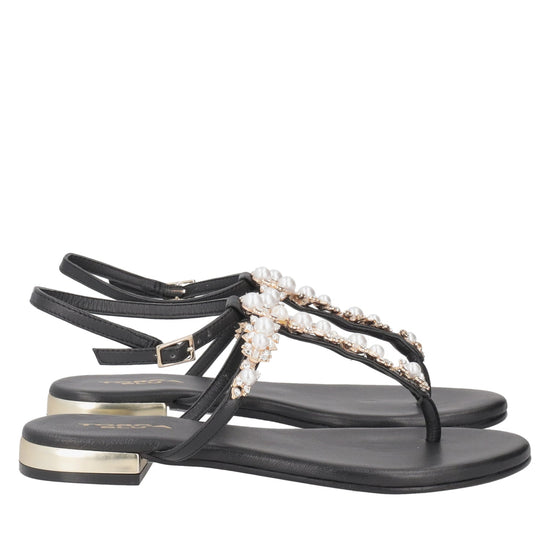 ToscaBlu sandalo infradito rainbow con perle colore nero ss2536s363 c99_4