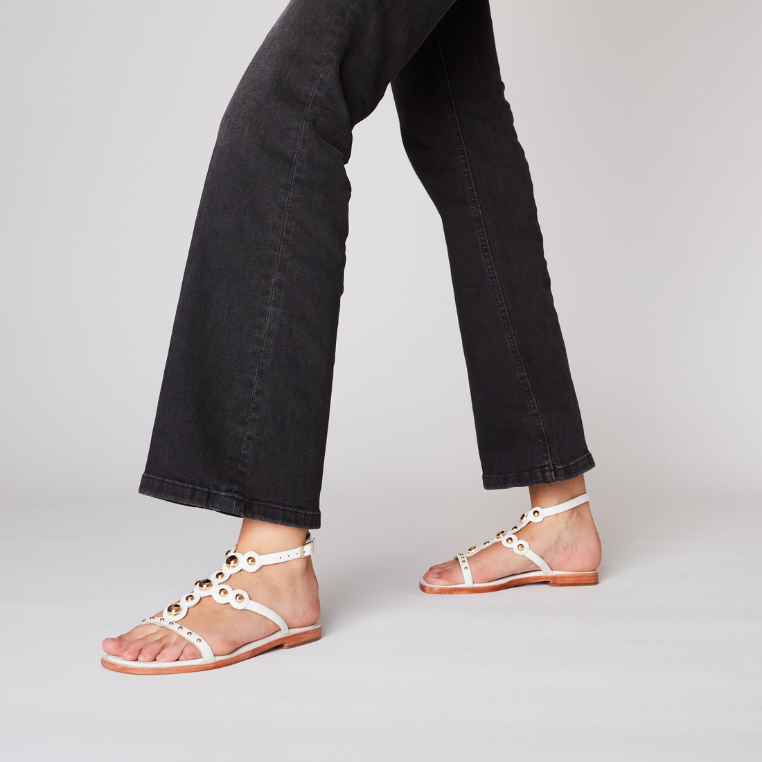 Ivory River Sandal In Leather With Studs