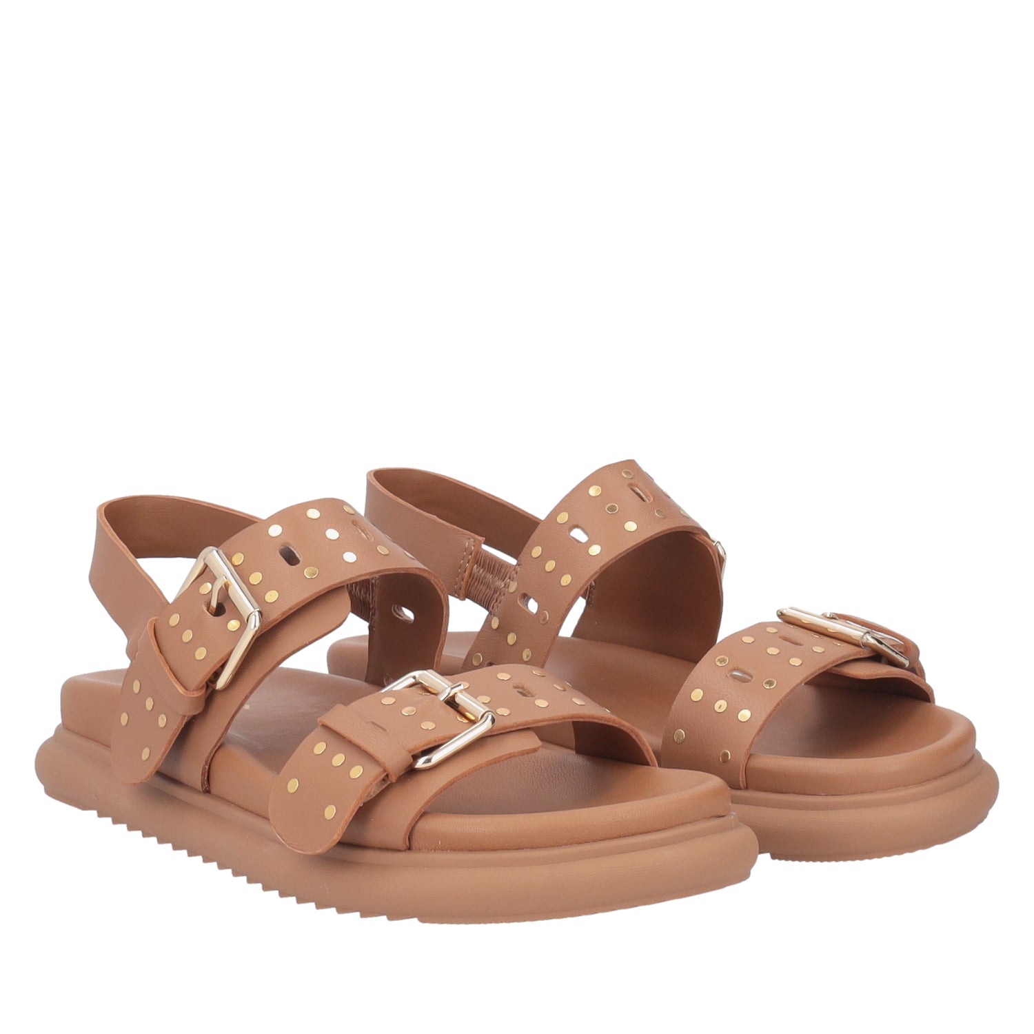 ToscaBlu sandalo skyler in pelle con borchie colore cuoio ss2546s462 c59_1