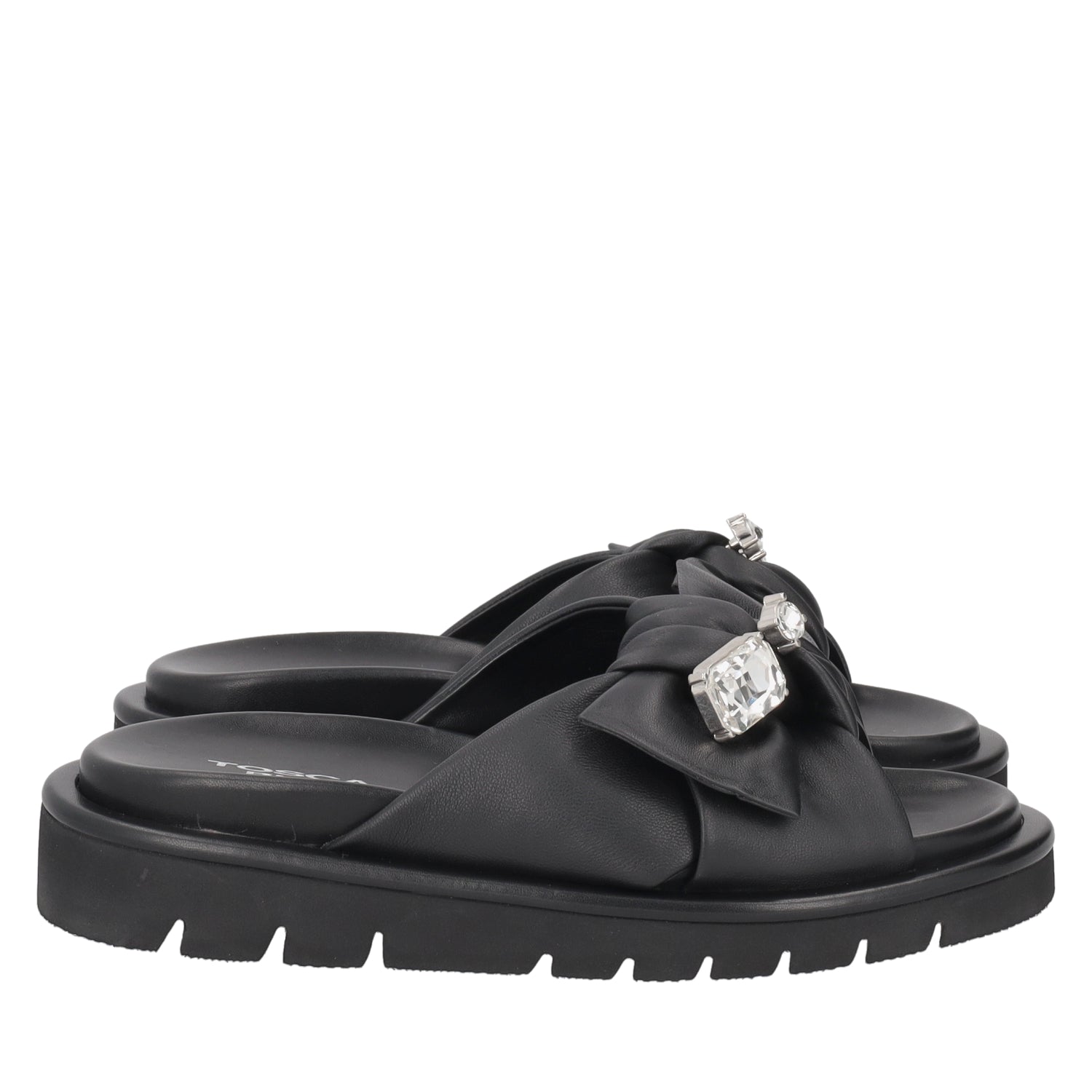 ToscaBlu sandalo summerlyn in pelle con fiocco colore nero ss2549s490 c99_4