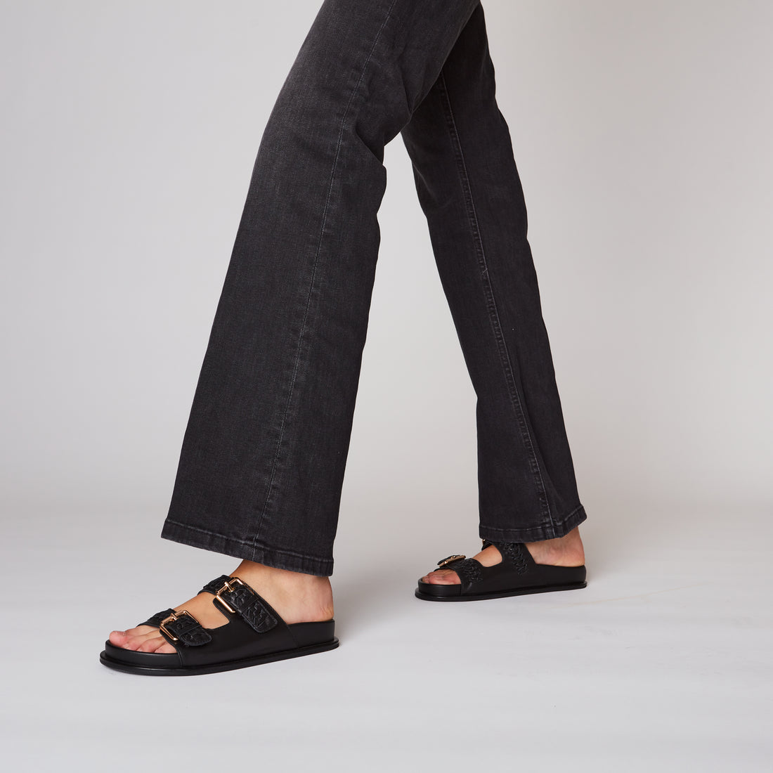 Black Tansy Slide With Braided