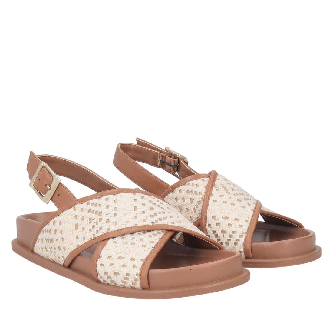 ToscaBlu sandalo tansy in tessuto e pelle colore cuoio ss2552s526 c59_1