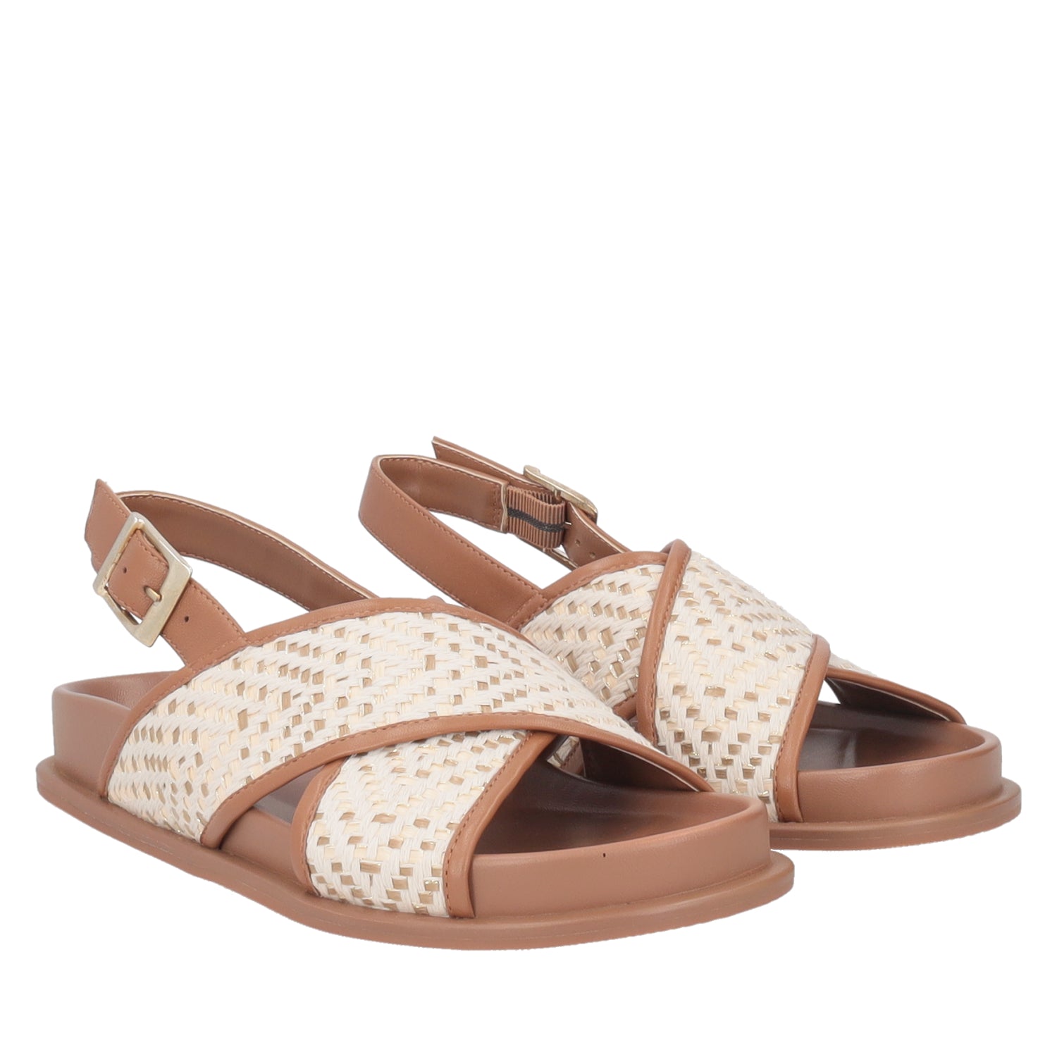 ToscaBlu sandalo tansy in tessuto e pelle colore cuoio ss2552s526 c59_1