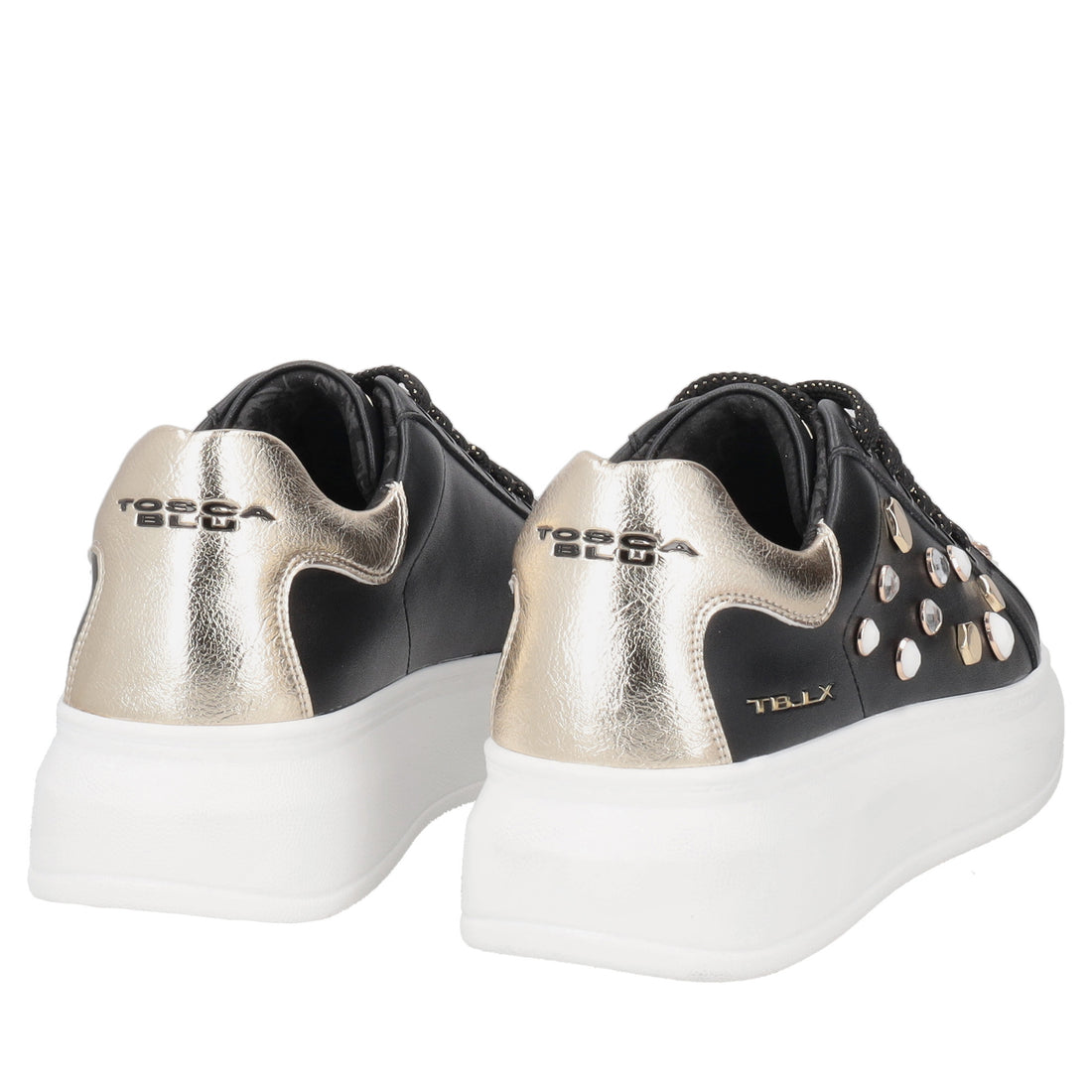 Sneaker Astrid in pelle con borchie colore nero