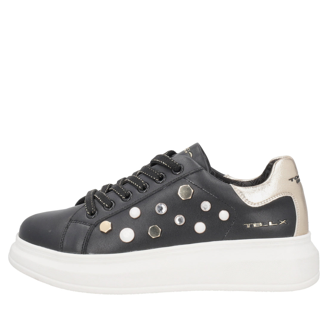 Sneaker Astrid in pelle con borchie colore nero